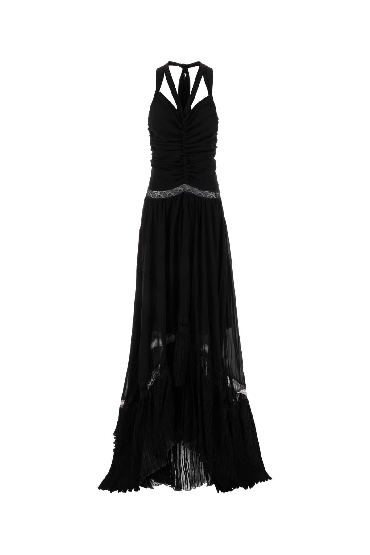 Blumarine Women Black Georgette Long Dress BLUMARINE