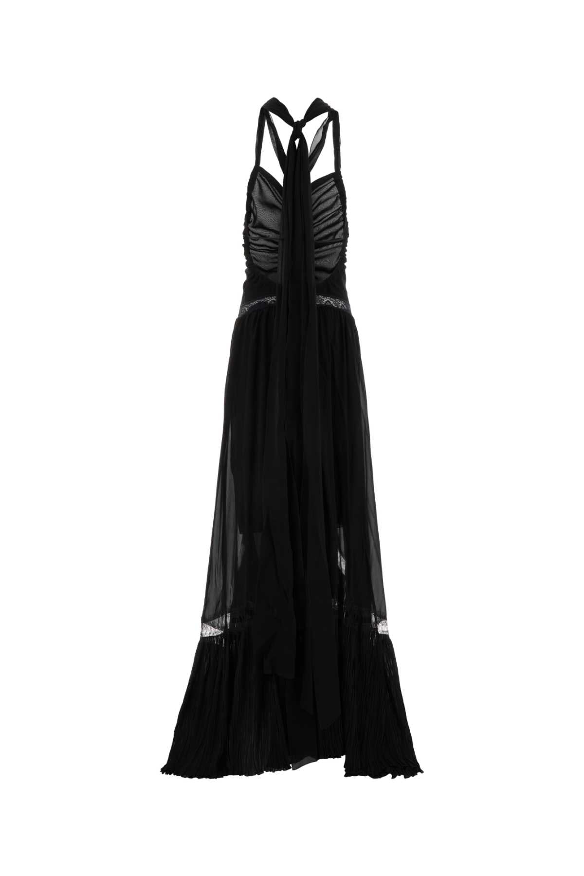 Blumarine Women Black Georgette Long Dress BLUMARINE