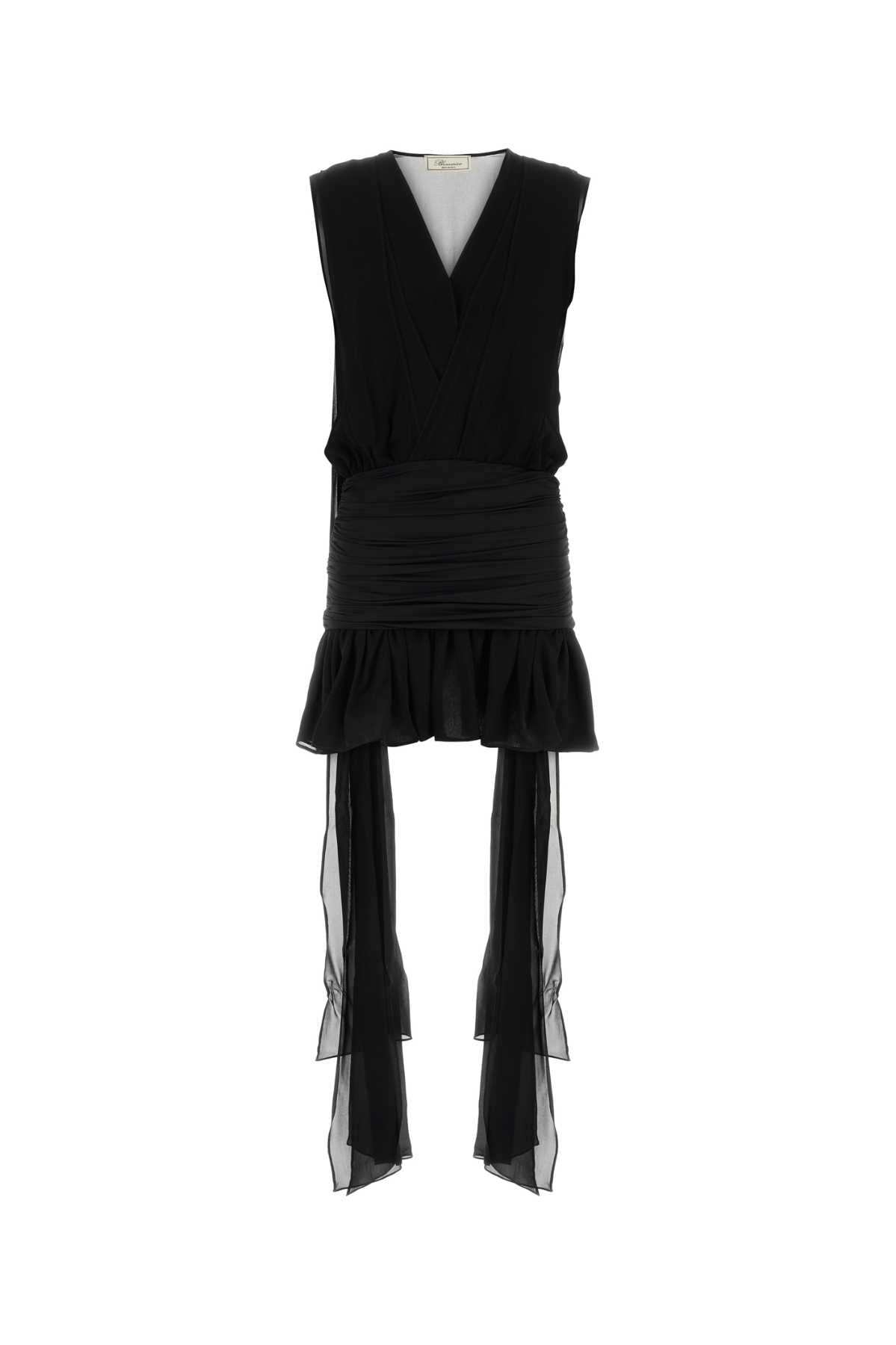 Blumarine Women Black Georgette Mini Dress BLUMARINE