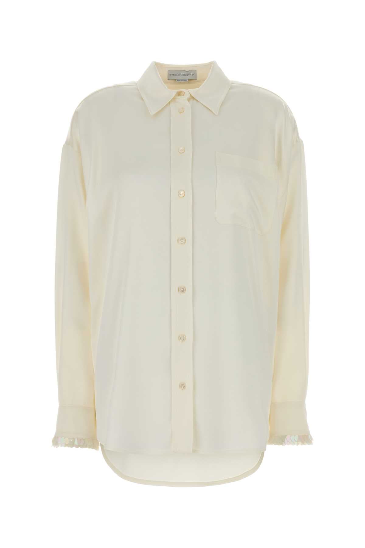 Stella Mccartney Women White Satin Oversize Shirt STELLA MCCARTNEY