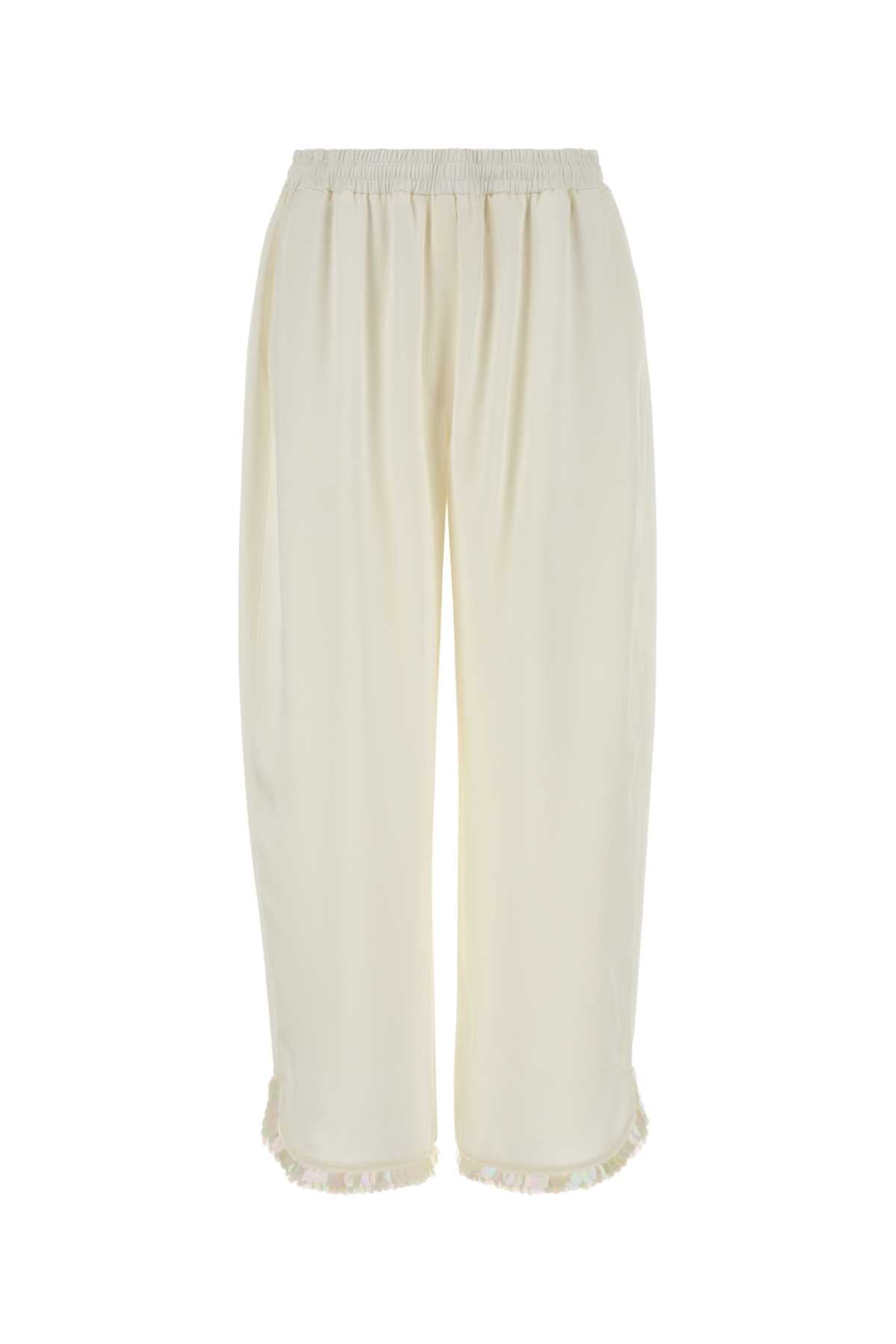 Stella Mccartney Women White Satin Pyjamas Pant STELLA MCCARTNEY