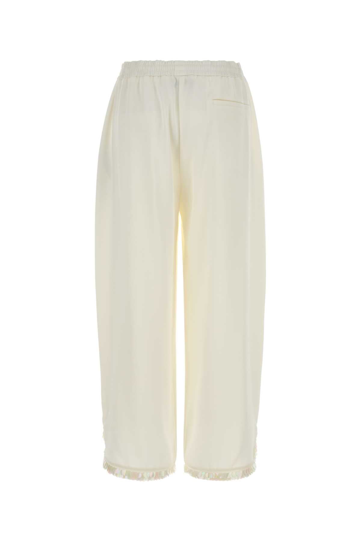 Stella Mccartney Women White Satin Pyjamas Pant STELLA MCCARTNEY