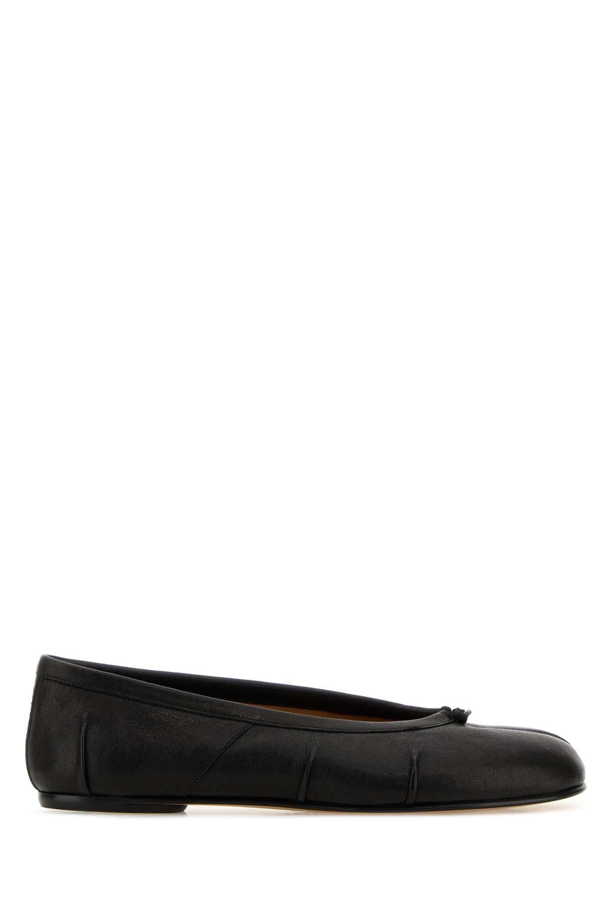 Maison Margiela Women Black Leather Tabi Ballerinas MAISON MARGIELA