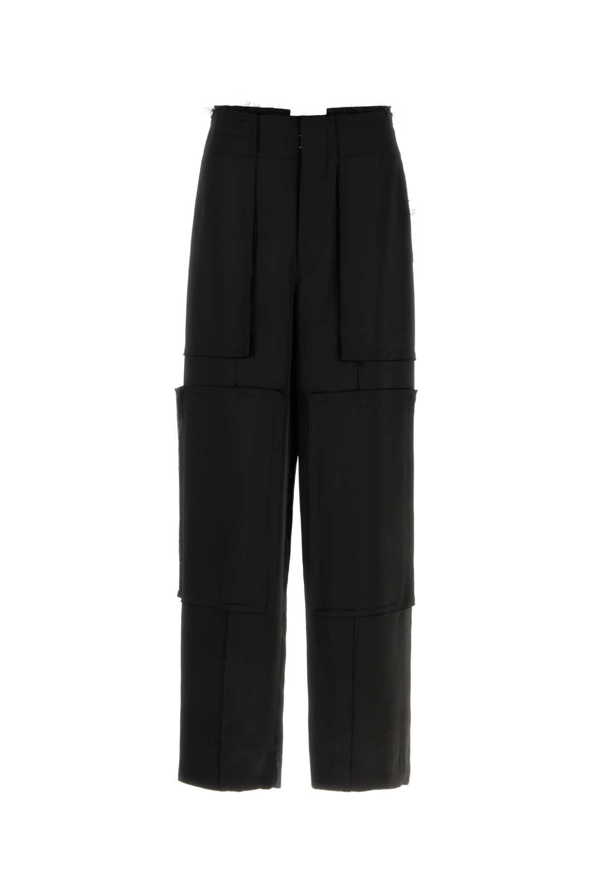Maison Margiela Men Black Satin Wide-Leg Pant MAISON MARGIELA