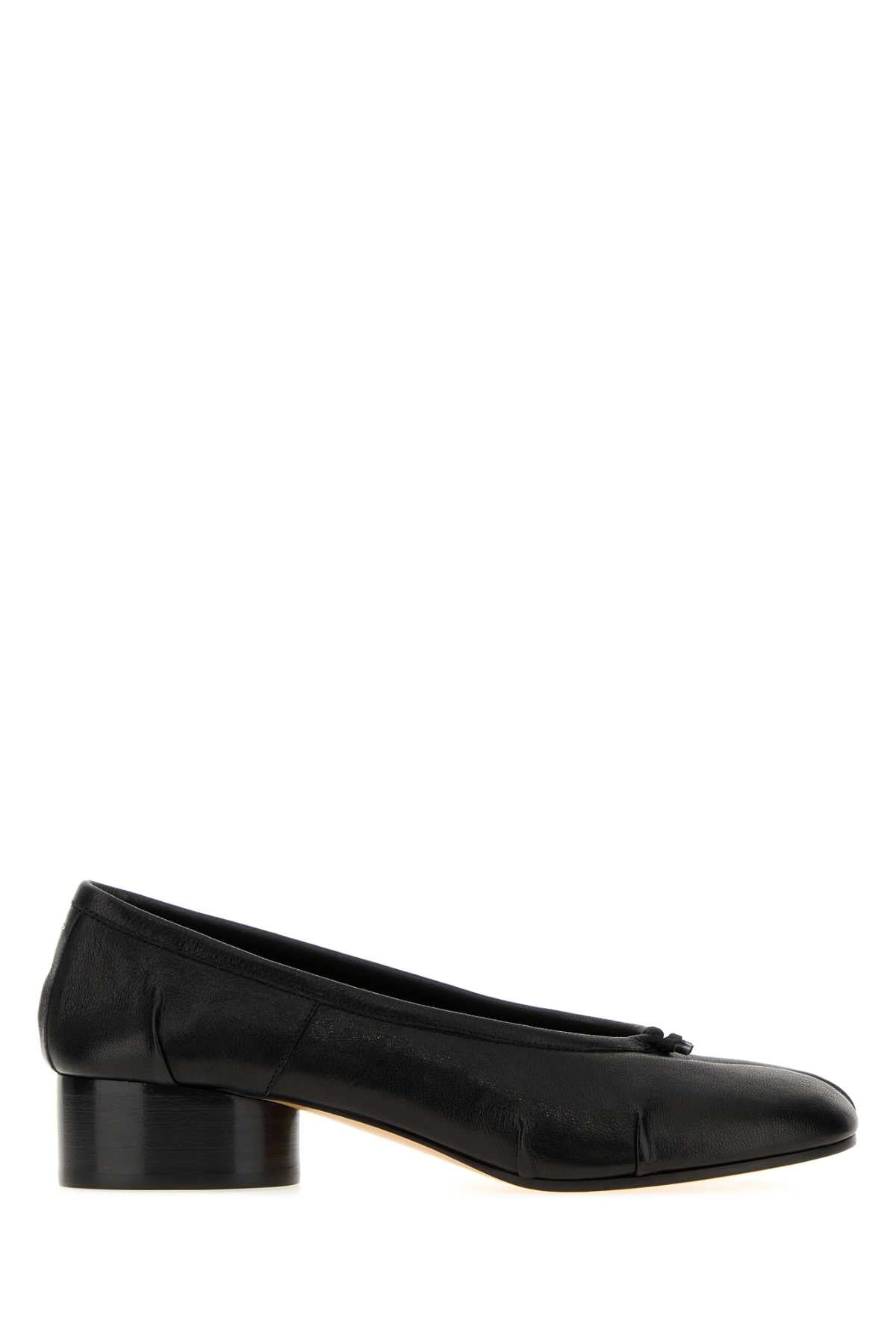 Maison Margiela Women Black Leather Tabi Ballerinas MAISON MARGIELA
