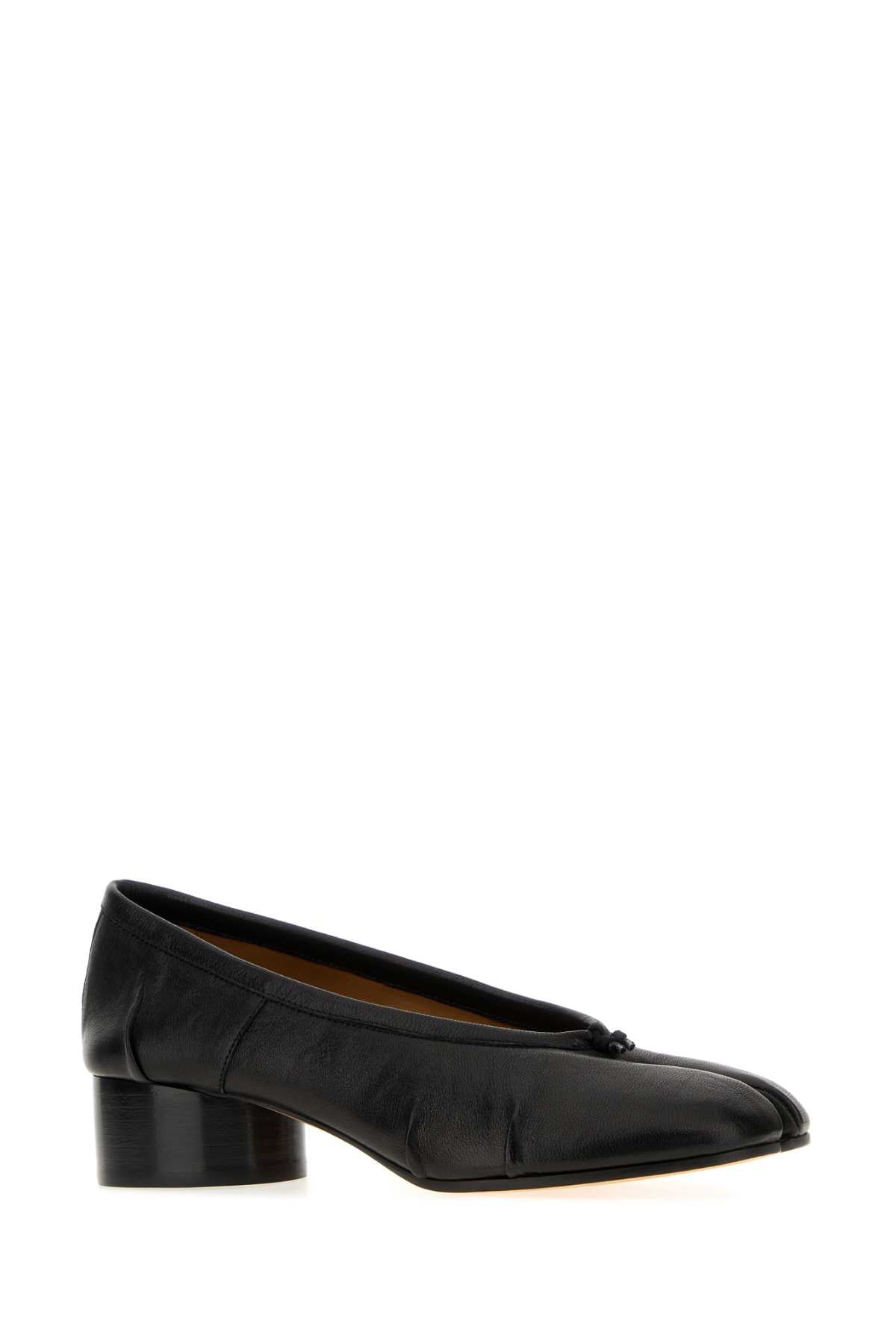 Maison Margiela Women Black Leather Tabi Ballerinas MAISON MARGIELA