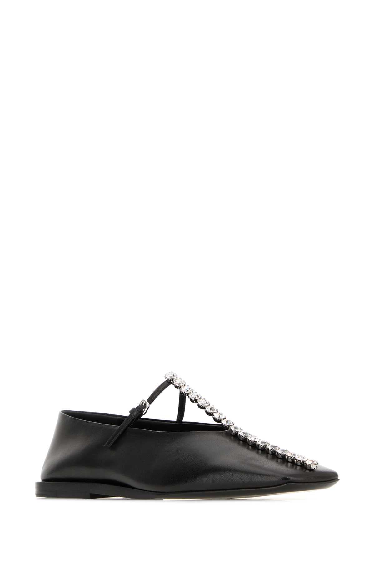 Jil Sander Women Black Leather Ballerinas JIL SANDER