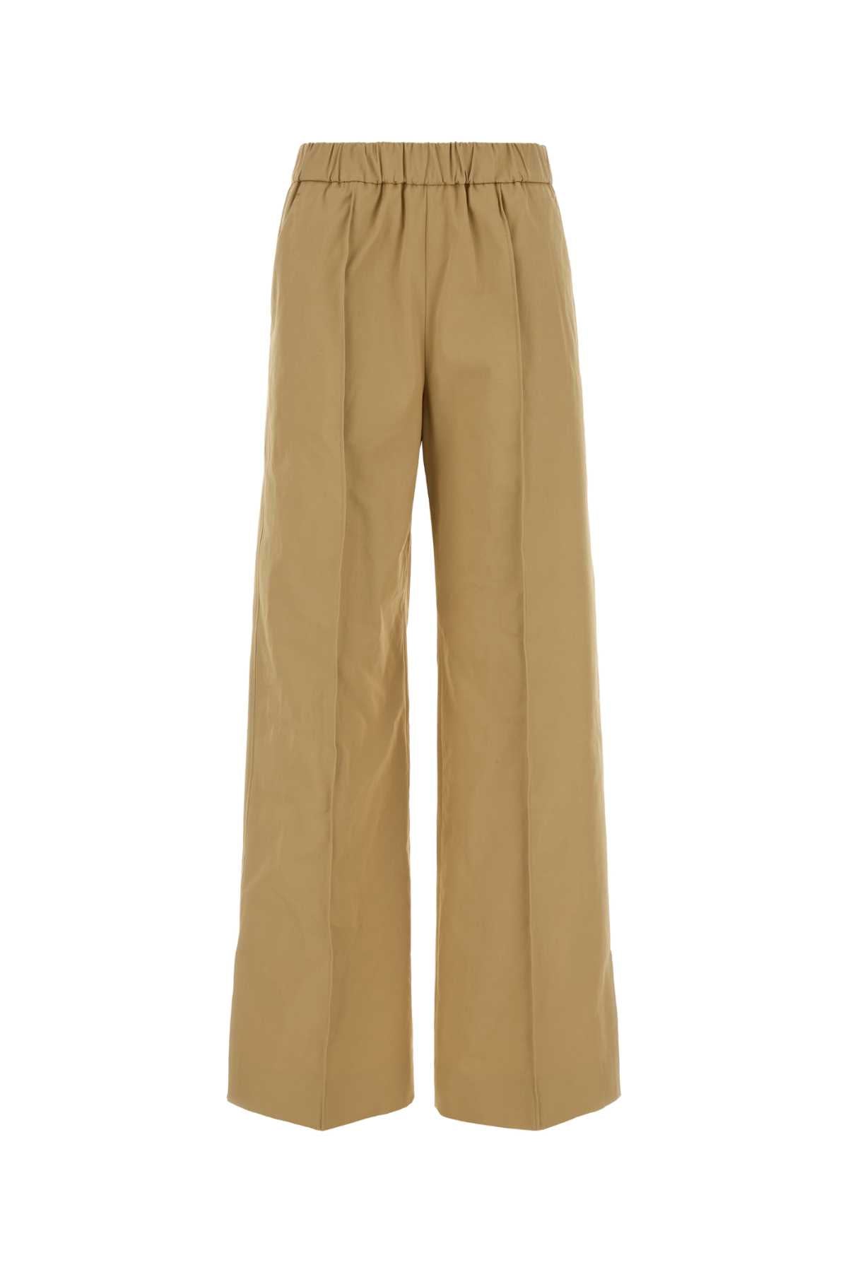Jil Sander Women Camel Cotton Wide-Leg Pant