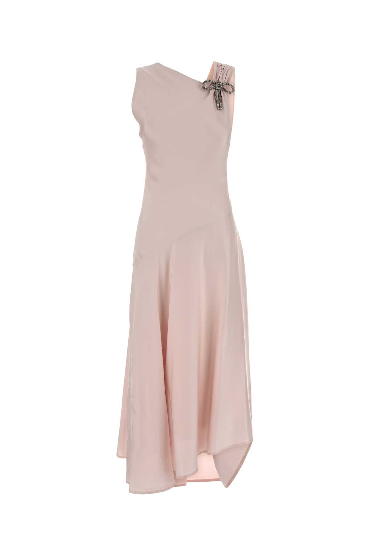 Jil Sander Women Pastel Pink Satin Dress JIL SANDER