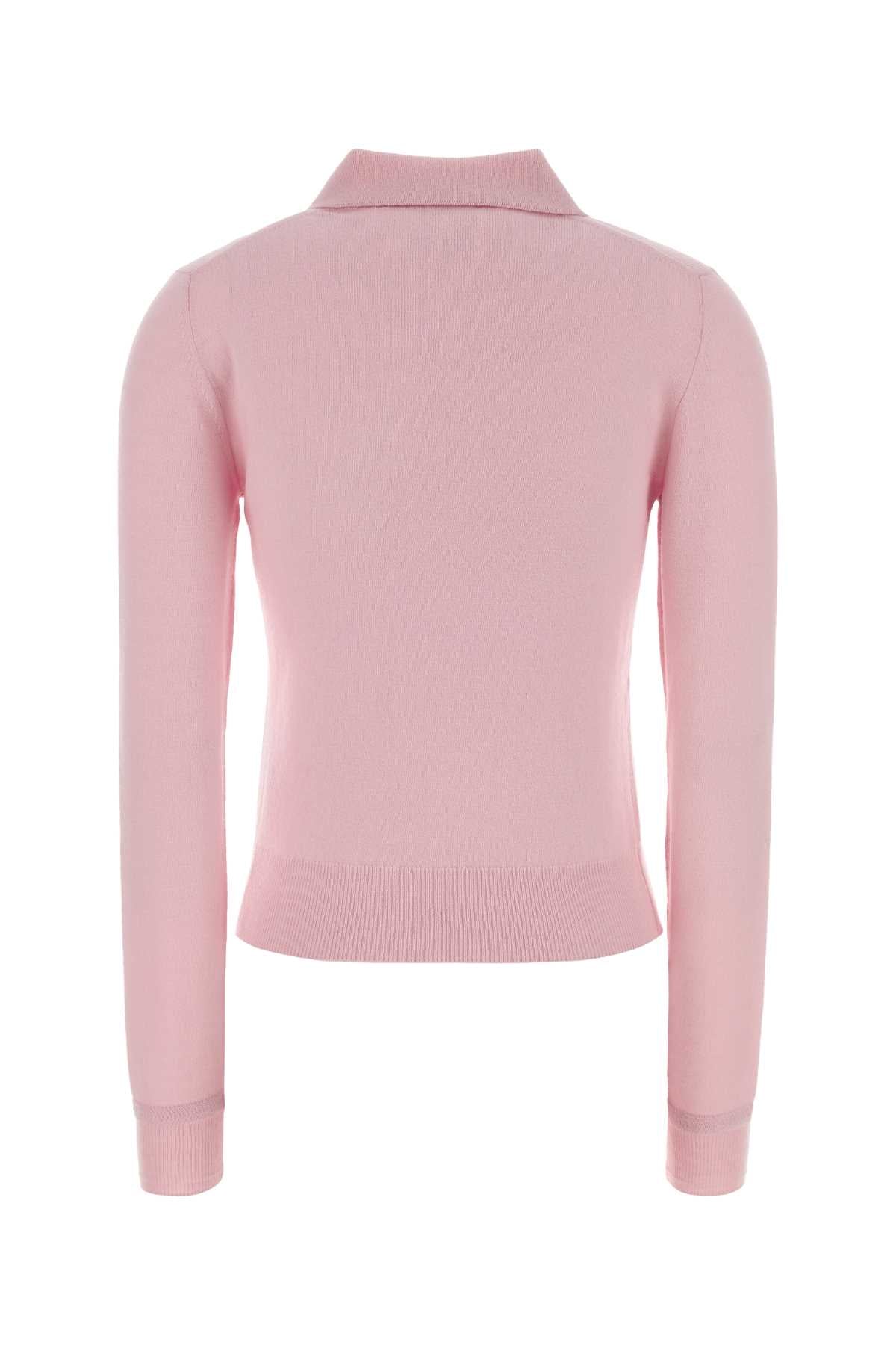 Jil Sander Women Pink Wool Polo Shirt JIL SANDER