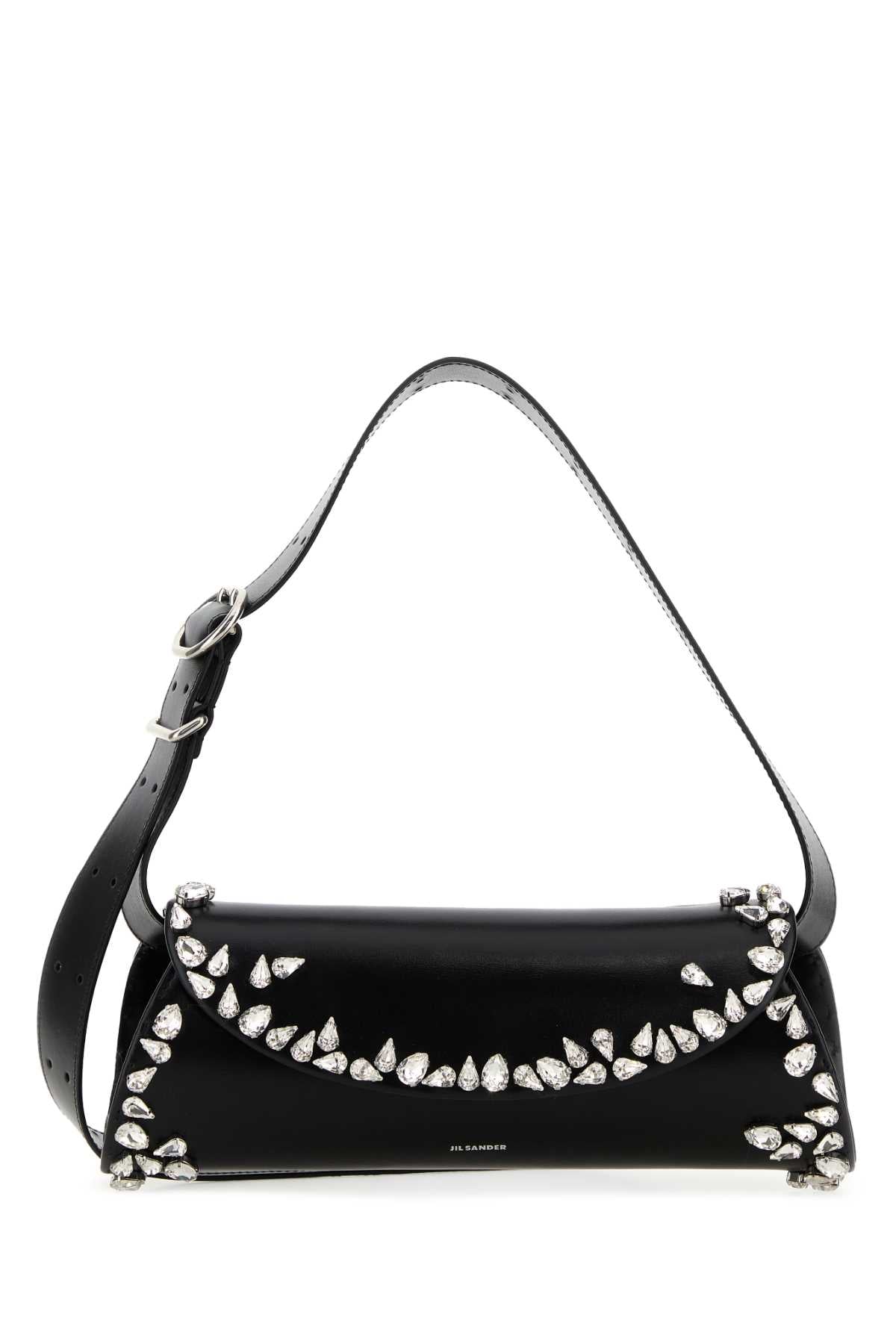 Jil Sander Women Black Leather Small Cannolo Crossbody Bag
