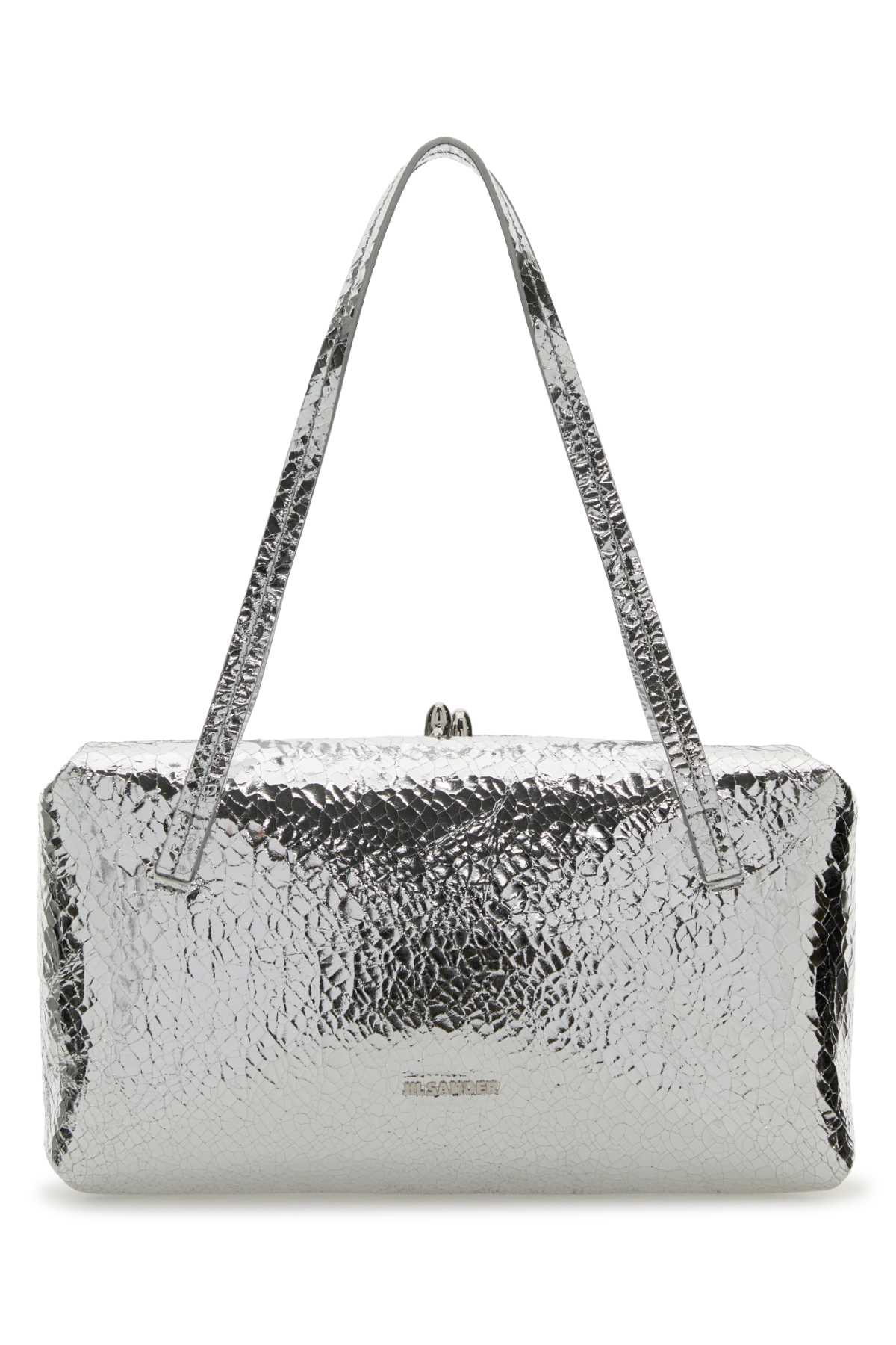 Jil Sander Women Silver Nappa Leather Goji Pillow Shoulder Bag JIL SANDER