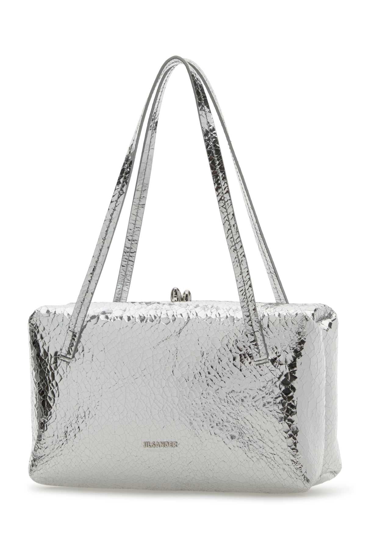 Jil Sander Women Silver Nappa Leather Goji Pillow Shoulder Bag JIL SANDER