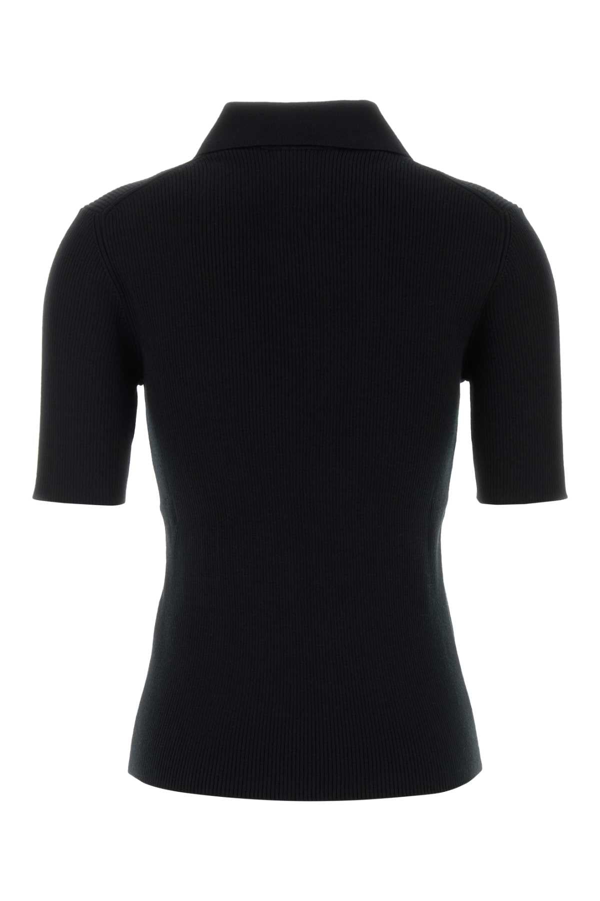 Jil Sander Women Black Wool Polo Shirt JIL SANDER