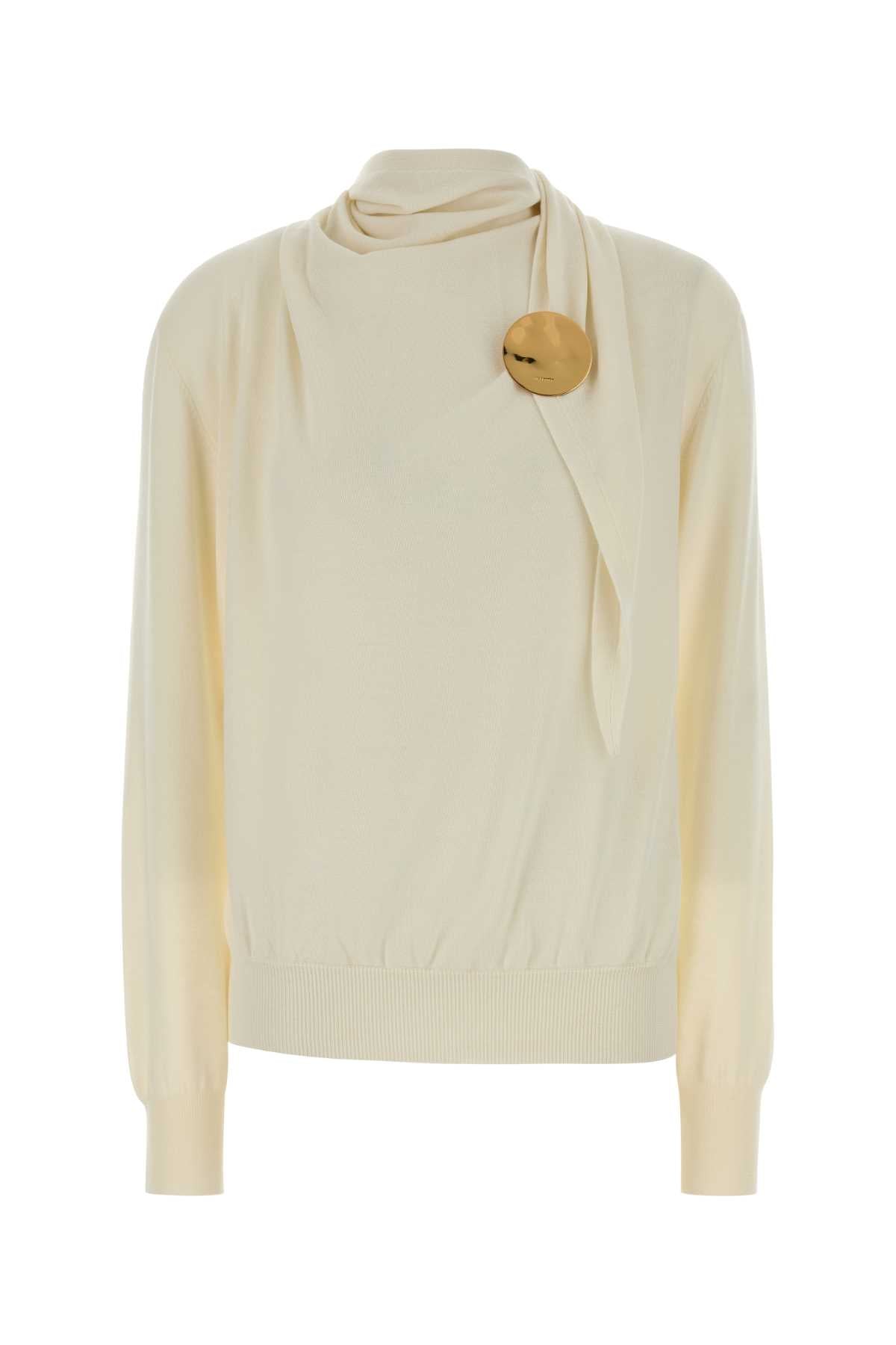 Jil Sander Women Cream Wool Sweater JIL SANDER