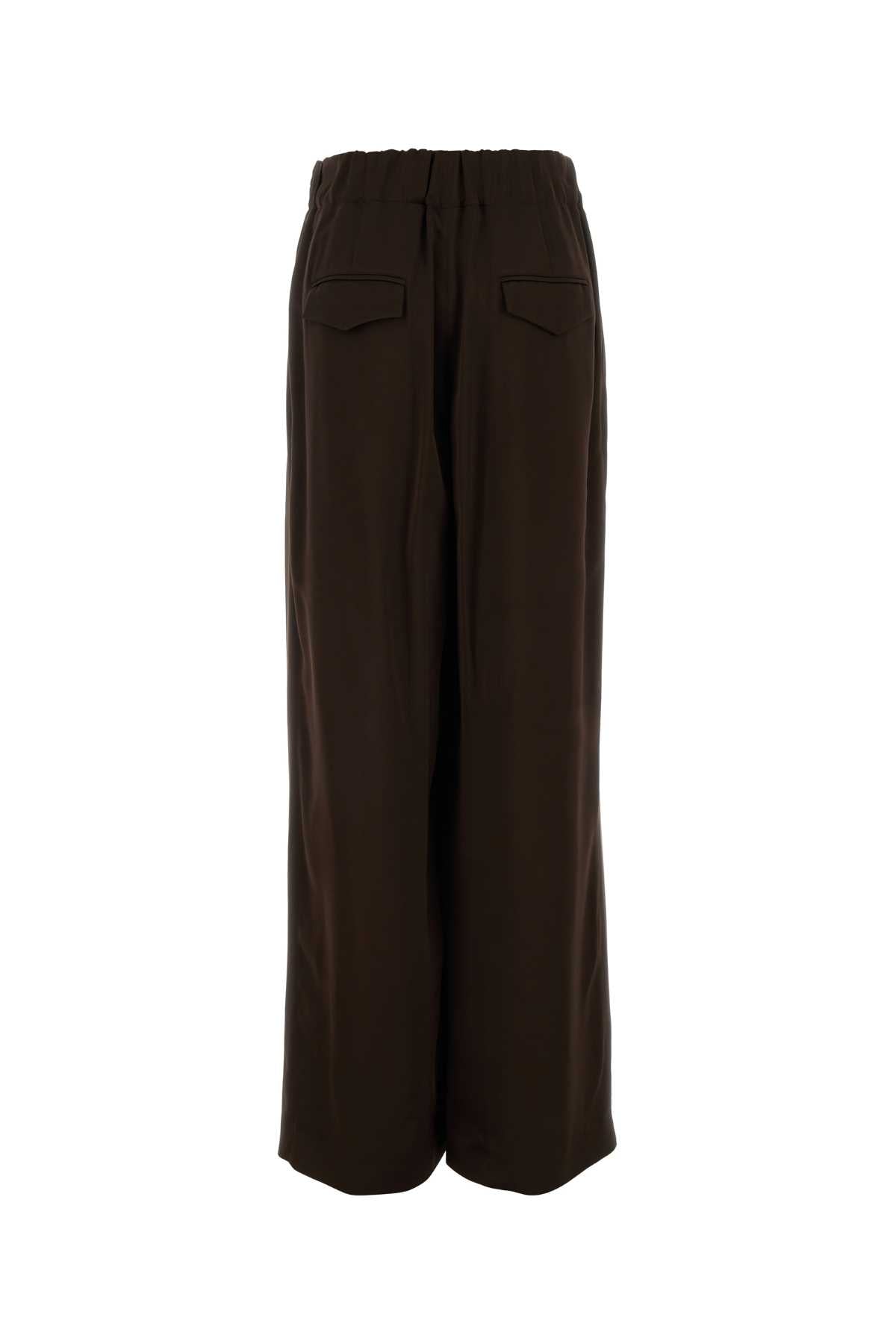 Jil Sander Women Chocolate Satin Wide-Leg Pant JIL SANDER