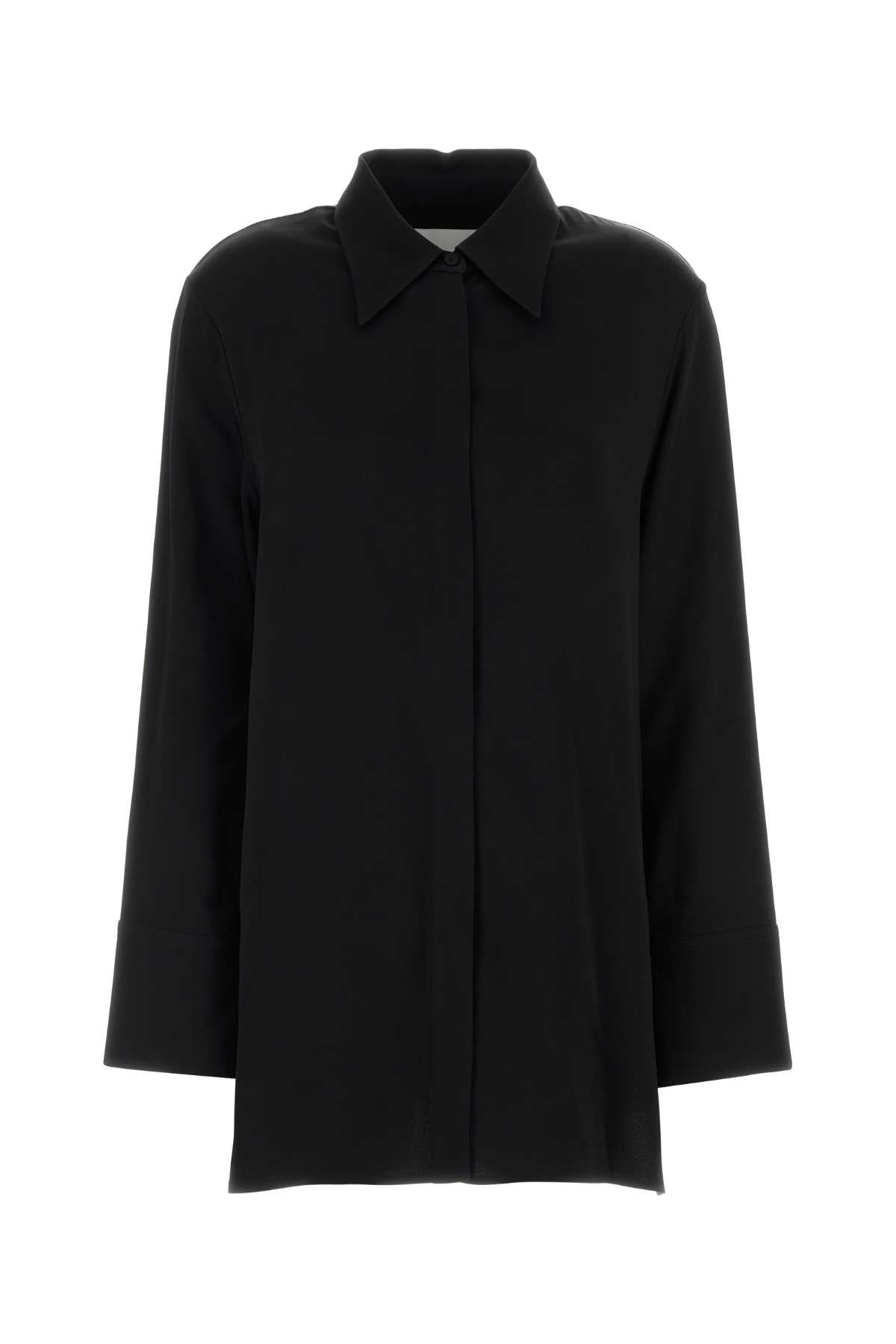 Jil Sander Women Black Satin Oversize Shirt JIL SANDER