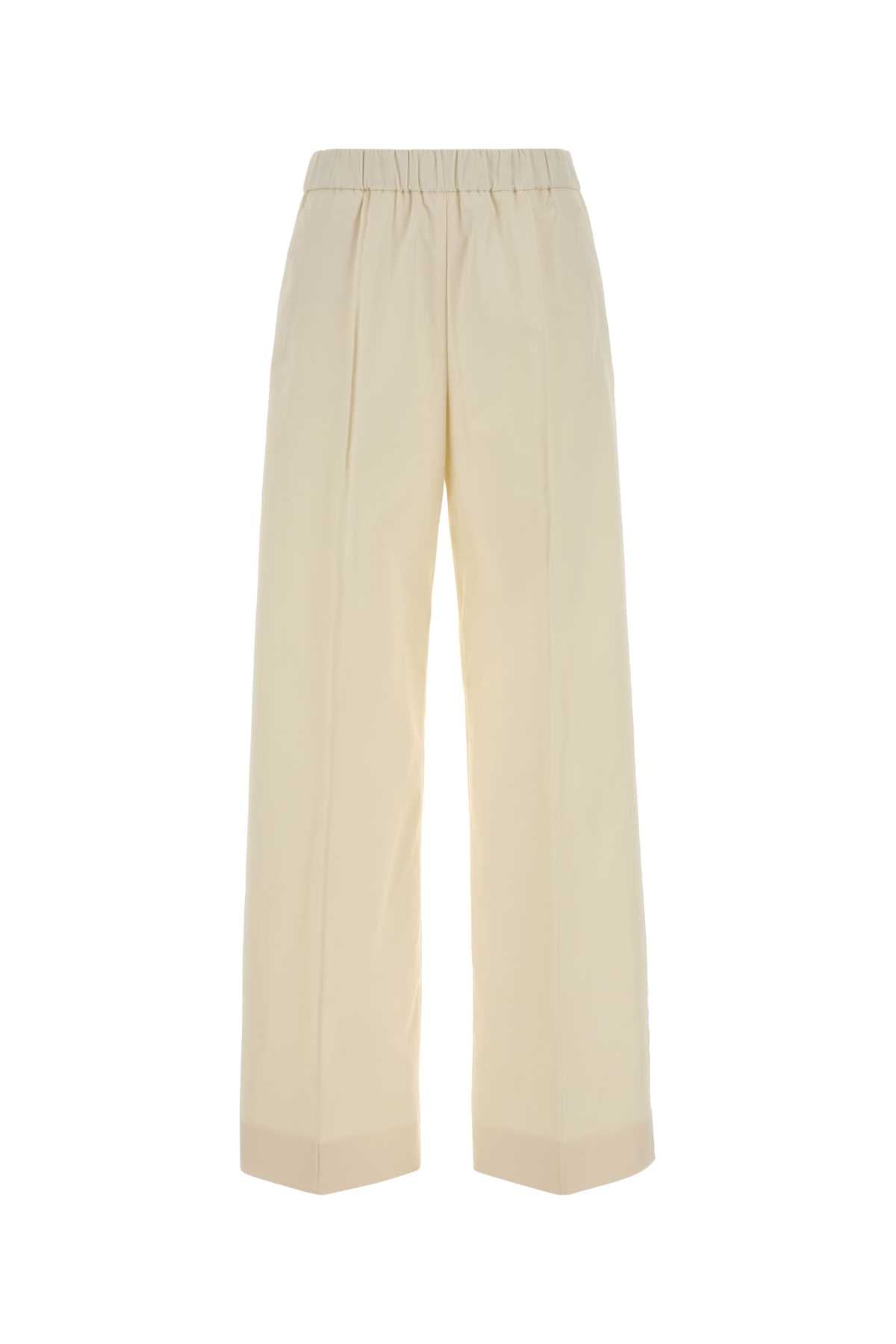 Jil Sander Women Ivory Cotton Wide-Leg Pant JIL SANDER