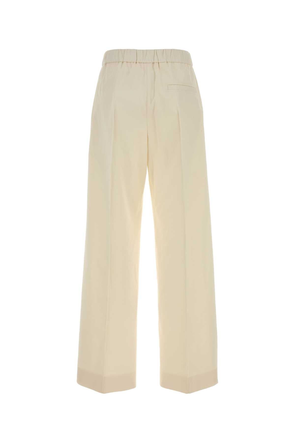 Jil Sander Women Ivory Cotton Wide-Leg Pant JIL SANDER