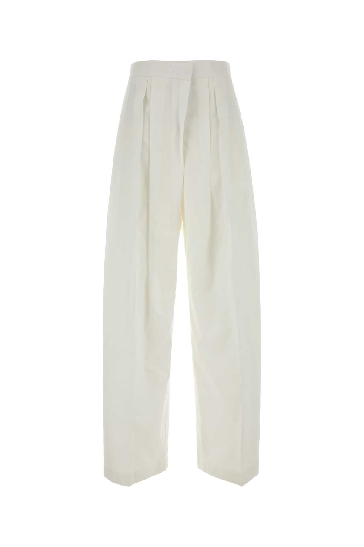 Jil Sander Women White Cotton Blend Pant JIL SANDER