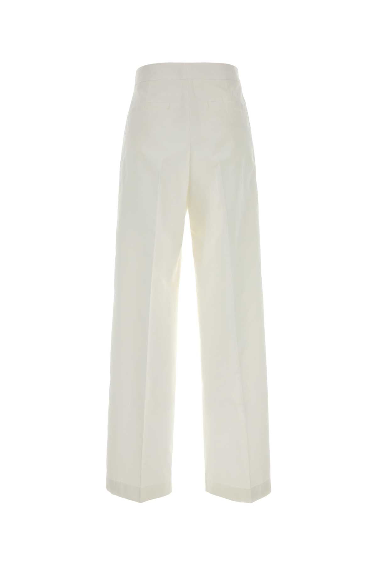 Jil Sander Women White Cotton Blend Pant JIL SANDER