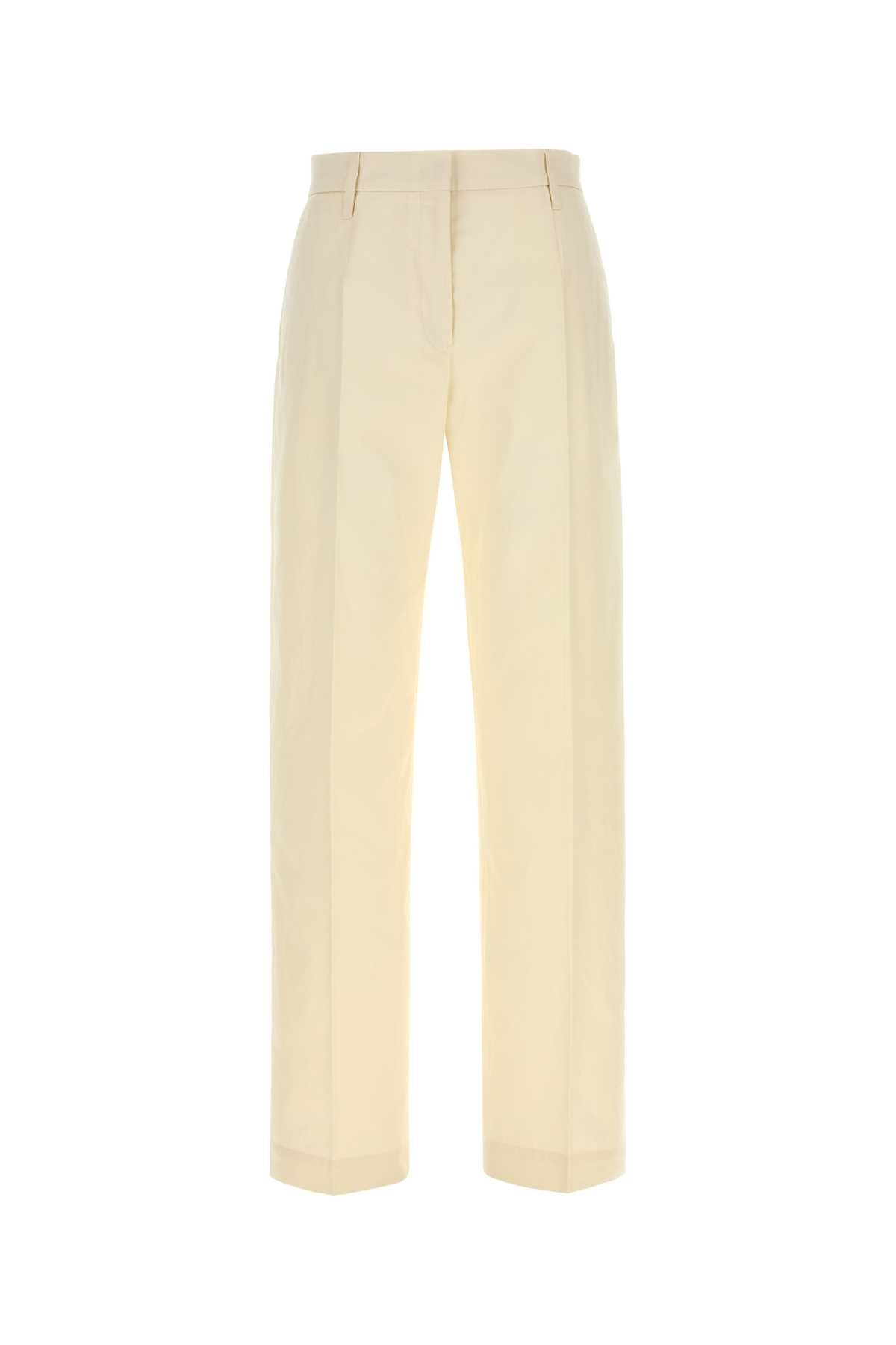 Jil Sander Women Ivory Cotton Pant JIL SANDER