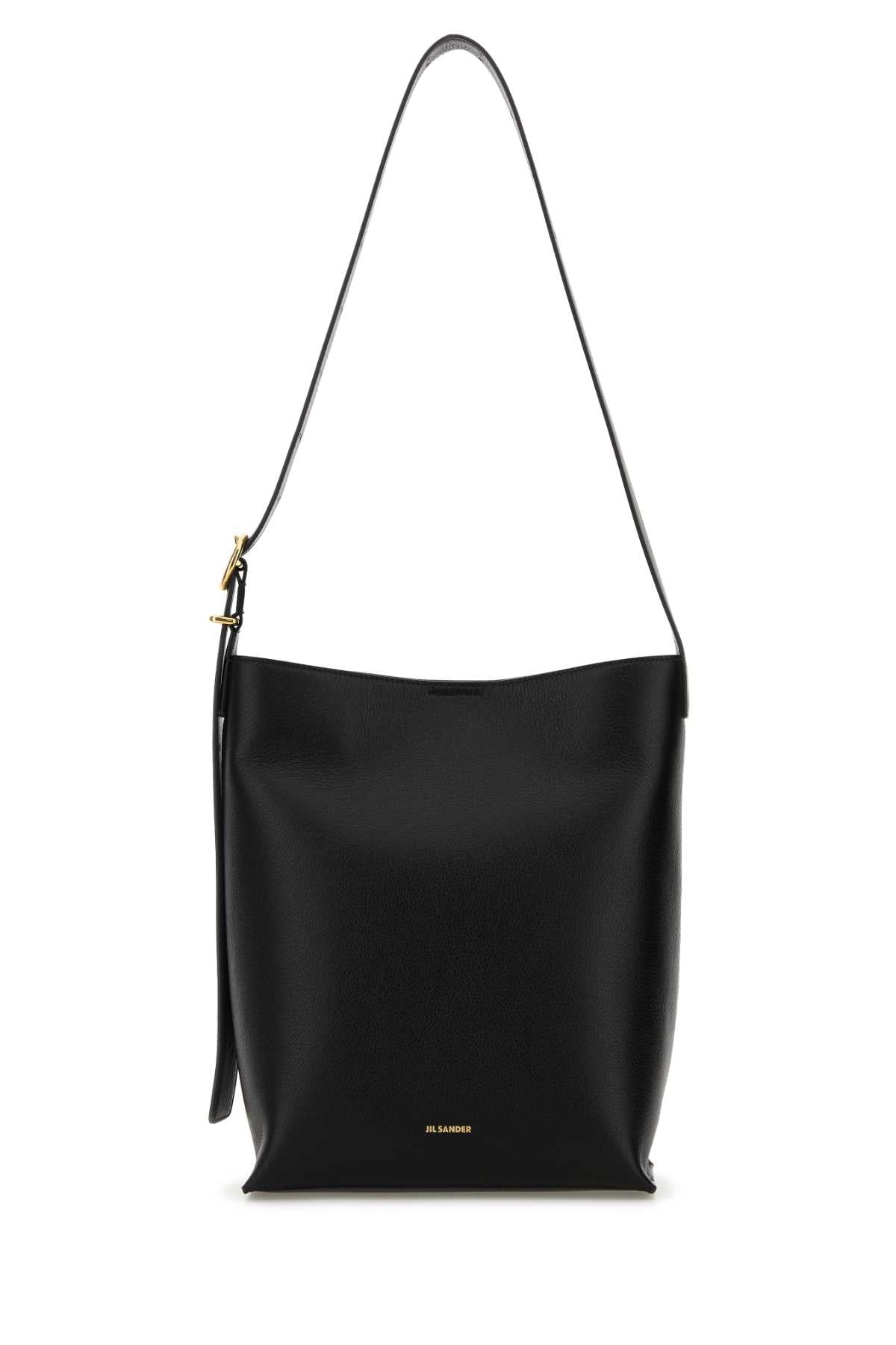 Jil Sander Women Black Leather Cannolo Shoulder Bag JIL SANDER