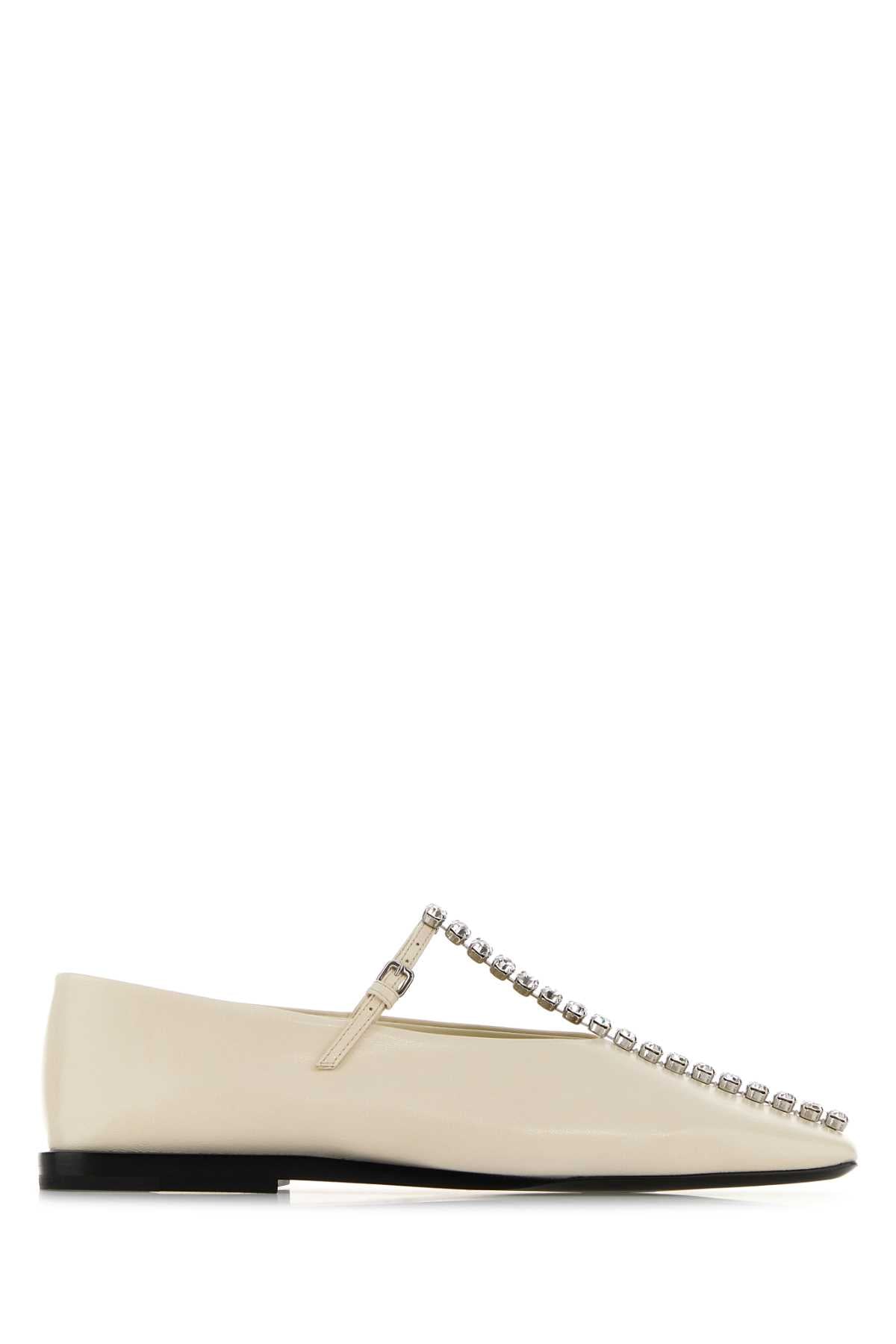 Jil Sander Women Ivory Leather Ballerinas JIL SANDER
