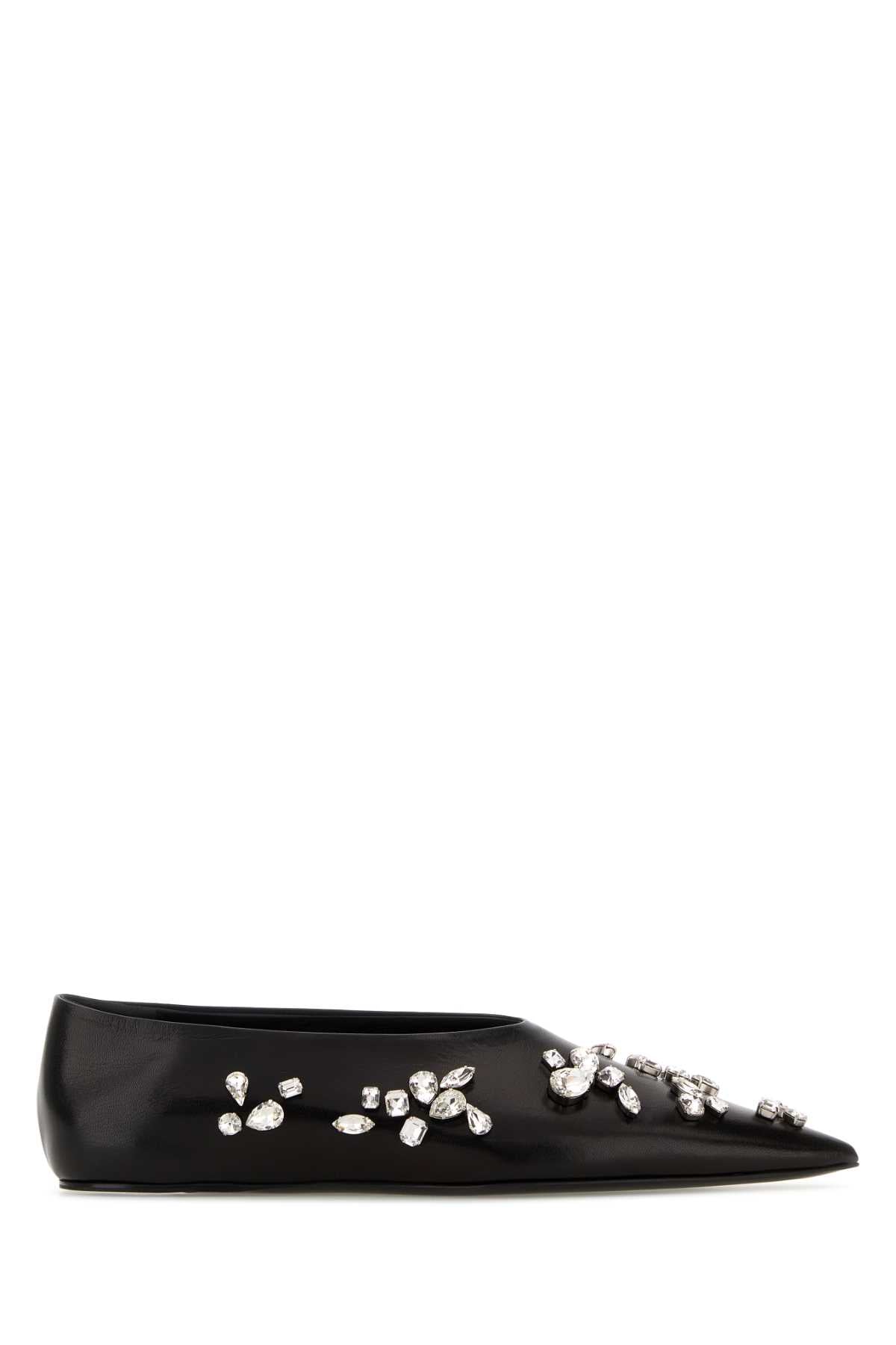 Jil Sander Women Black Leather Ballerinas JIL SANDER