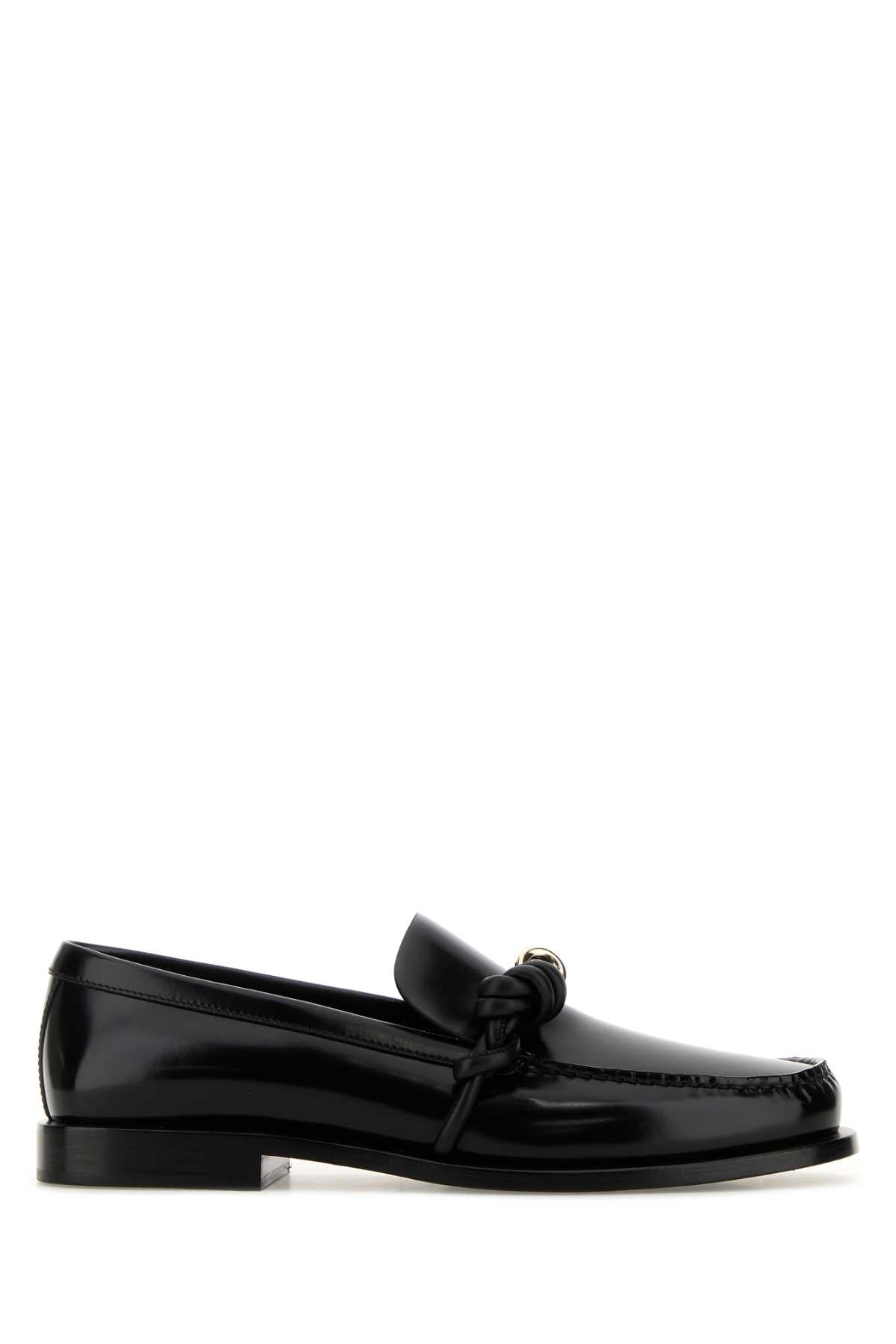 Jil Sander Women Black Leather Tangle Loafers JIL SANDER