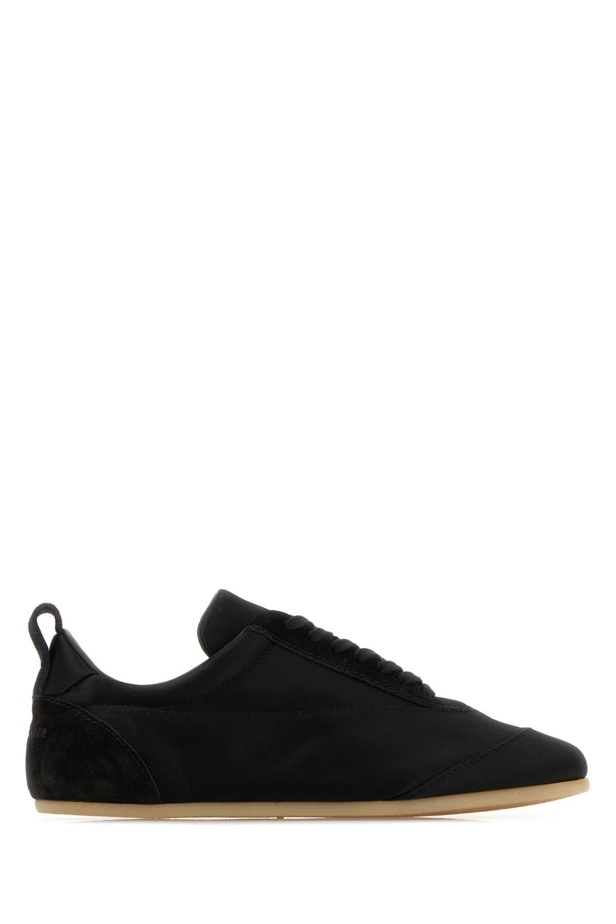 Jil Sander Women Black Satin And Suede Sneakers JIL SANDER