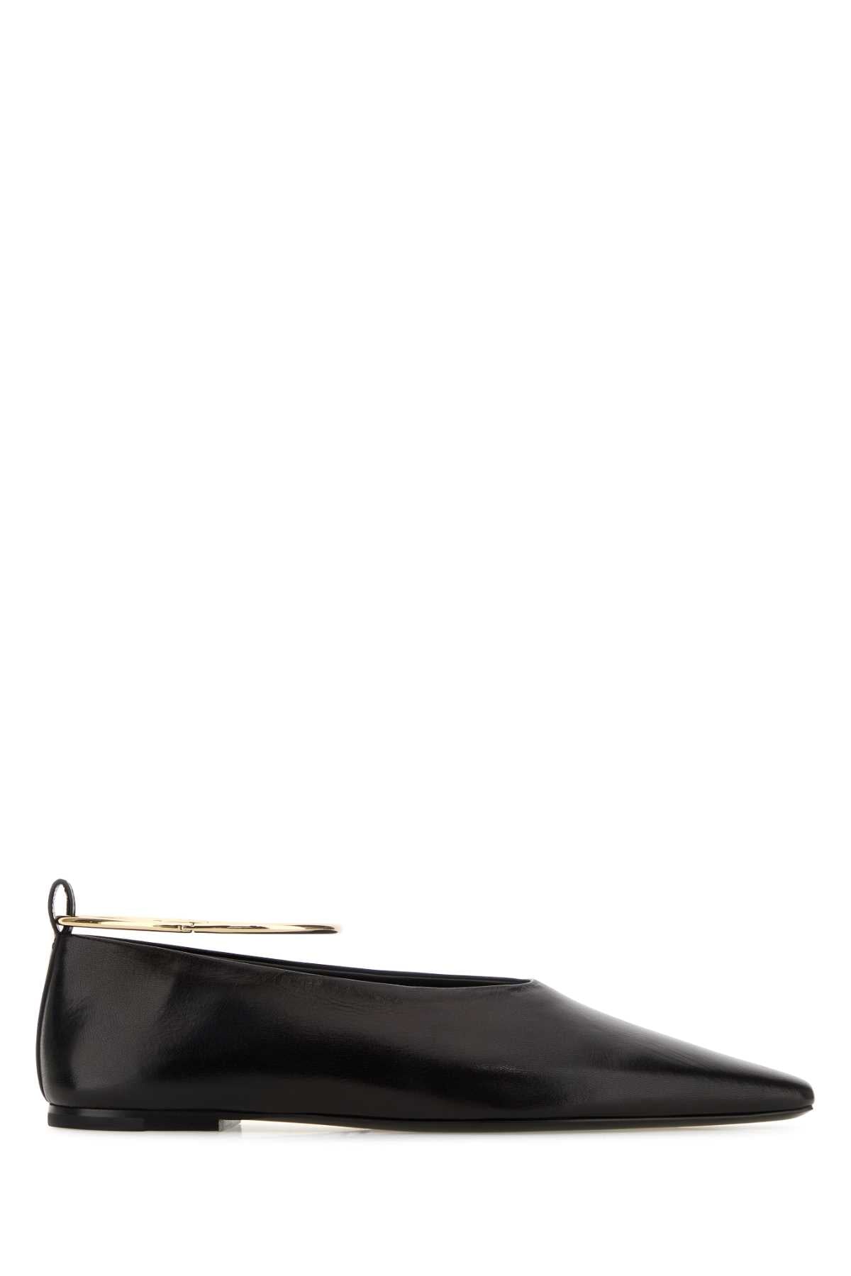 Jil Sander Women Black Leather Ballerinas JIL SANDER