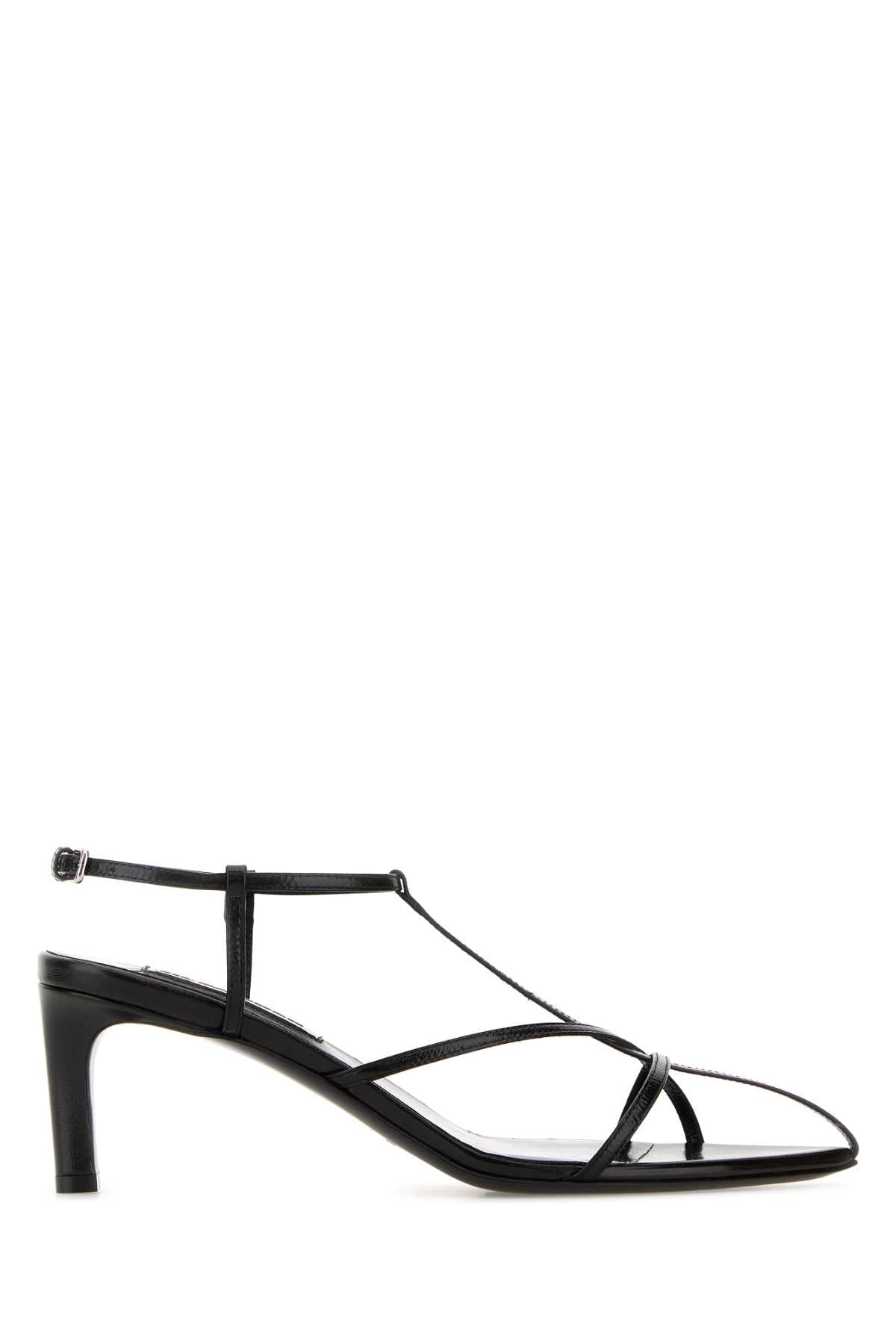 Jil Sander Women Black Leather Sandals JIL SANDER