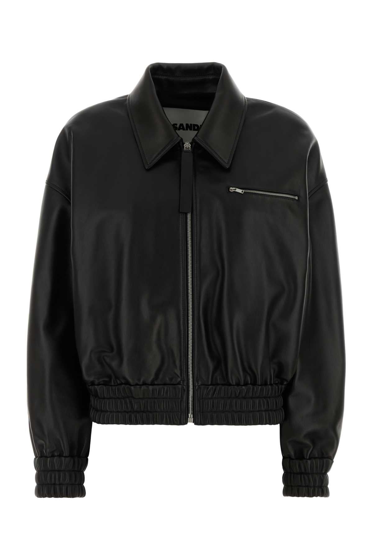 Jil Sander Women Black Leather Jacket JIL SANDER