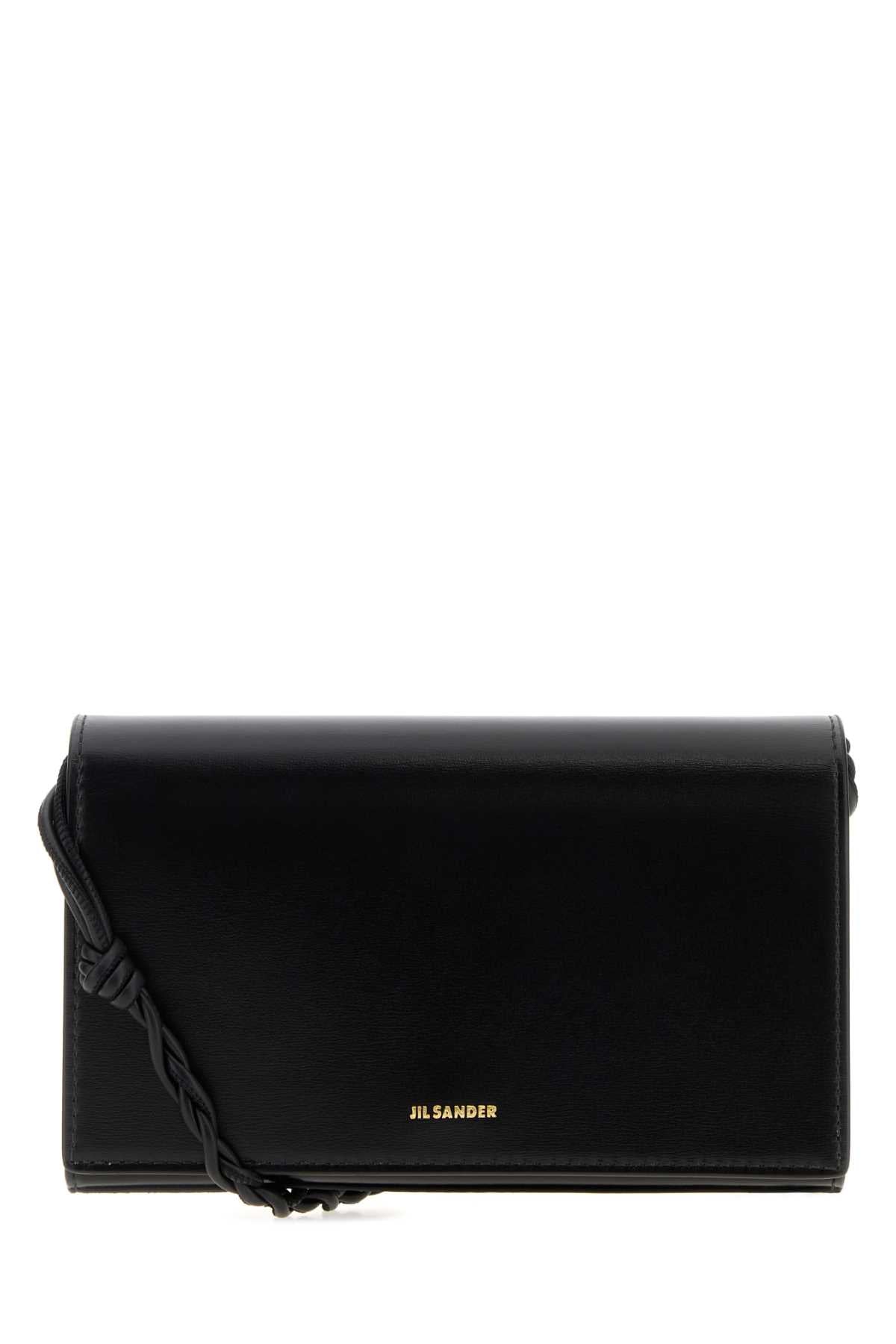 Jil Sander Women Black Leather Tangle Wallet JIL SANDER