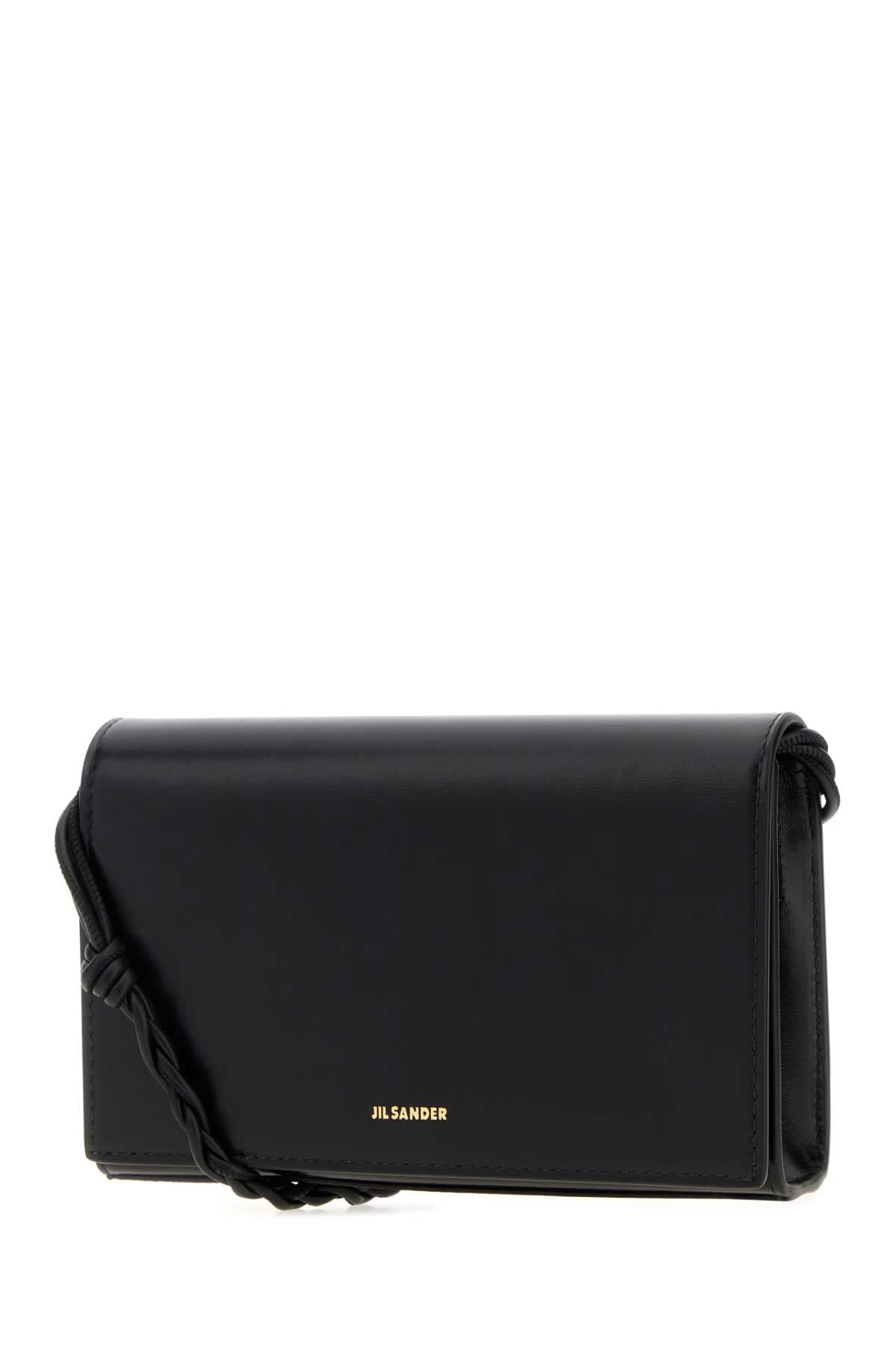 Jil Sander Women Black Leather Tangle Wallet JIL SANDER