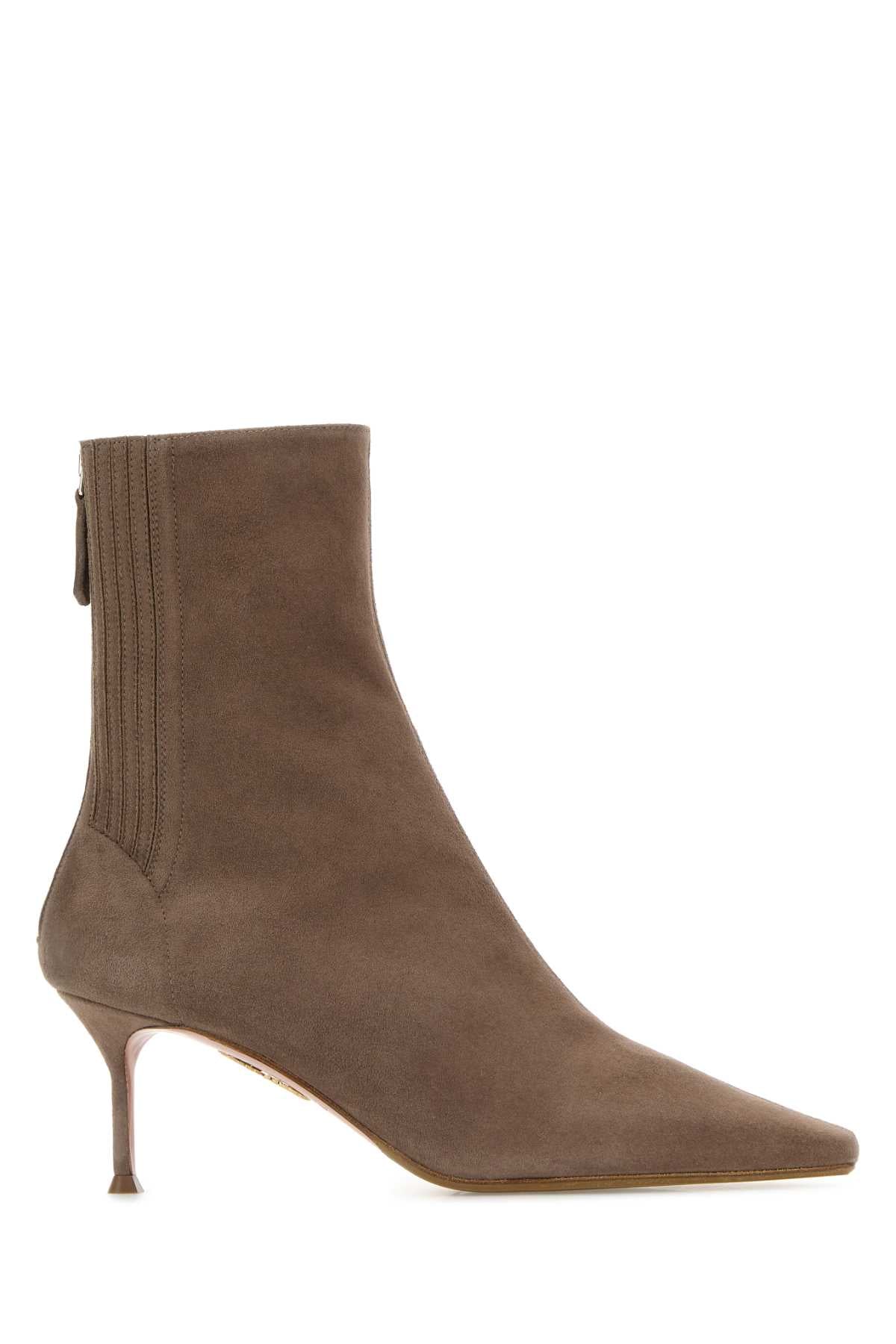 Aquazzura Women Dove Grey Suede Saint Honor Ankle Boots AQUAZZURA