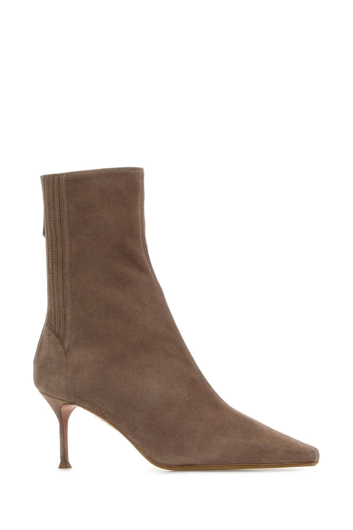 Aquazzura Women Dove Grey Suede Saint Honor Ankle Boots AQUAZZURA