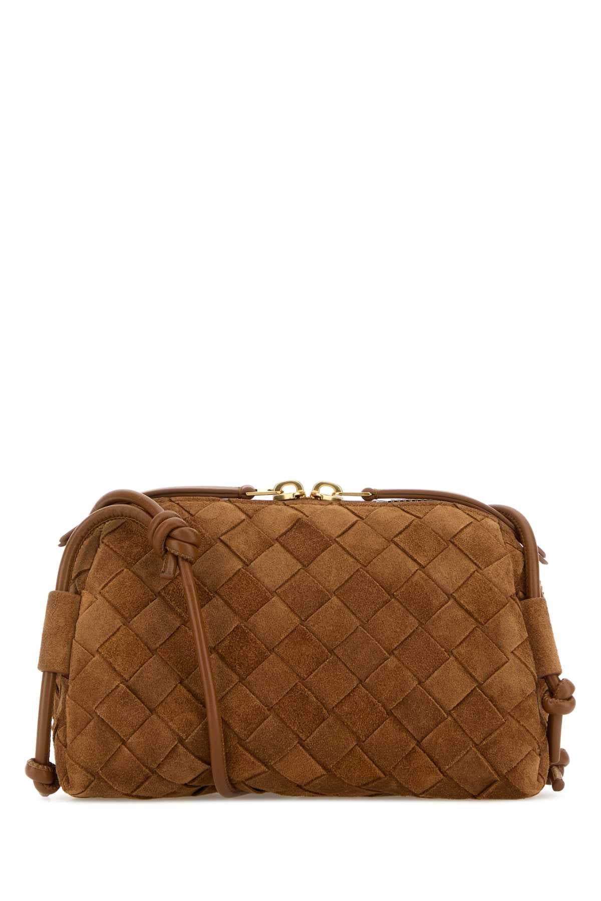 Bottega Veneta Women Camel Suede Concert Crossbody Bag BOTTEGA VENETA