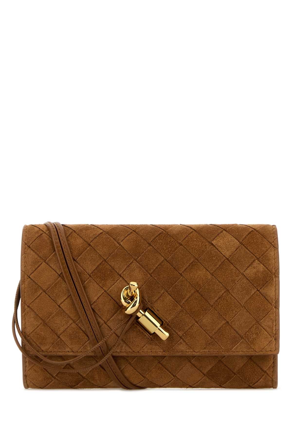 Bottega Veneta Women Camel Suede Andiamo Crossbody Bag BOTTEGA VENETA
