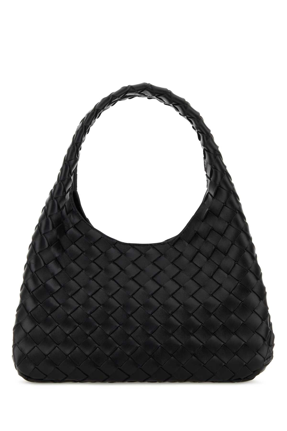 Bottega Veneta Women Black Leather Small Campana Shoulder Bag BOTTEGA VENETA