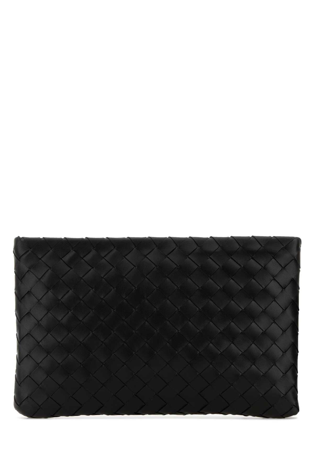 Bottega Veneta Women Black Leather Medium Clutch BOTTEGA VENETA