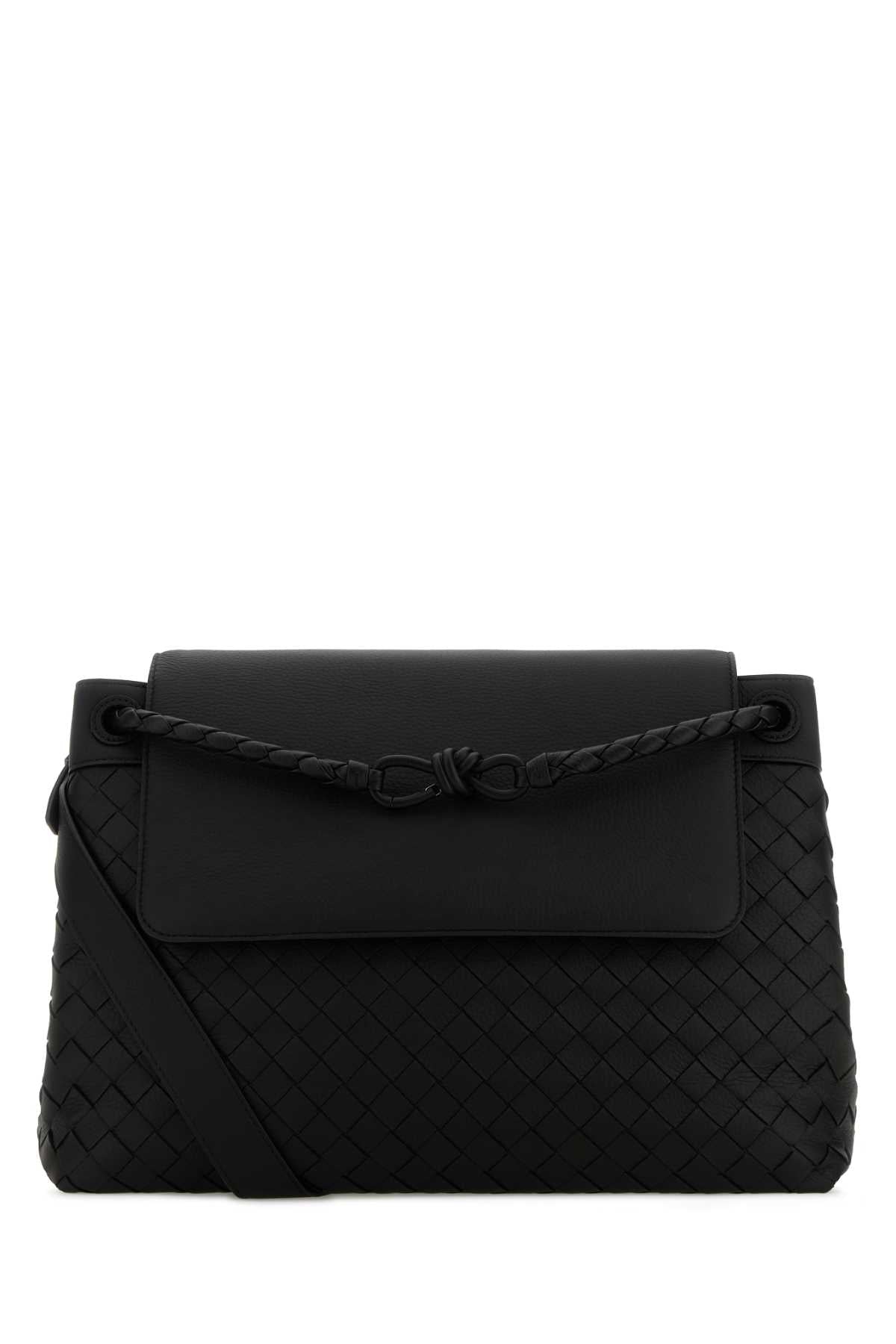 Bottega Veneta Men Black Leather Medium Andiamo Crossbody Bag BOTTEGA VENETA