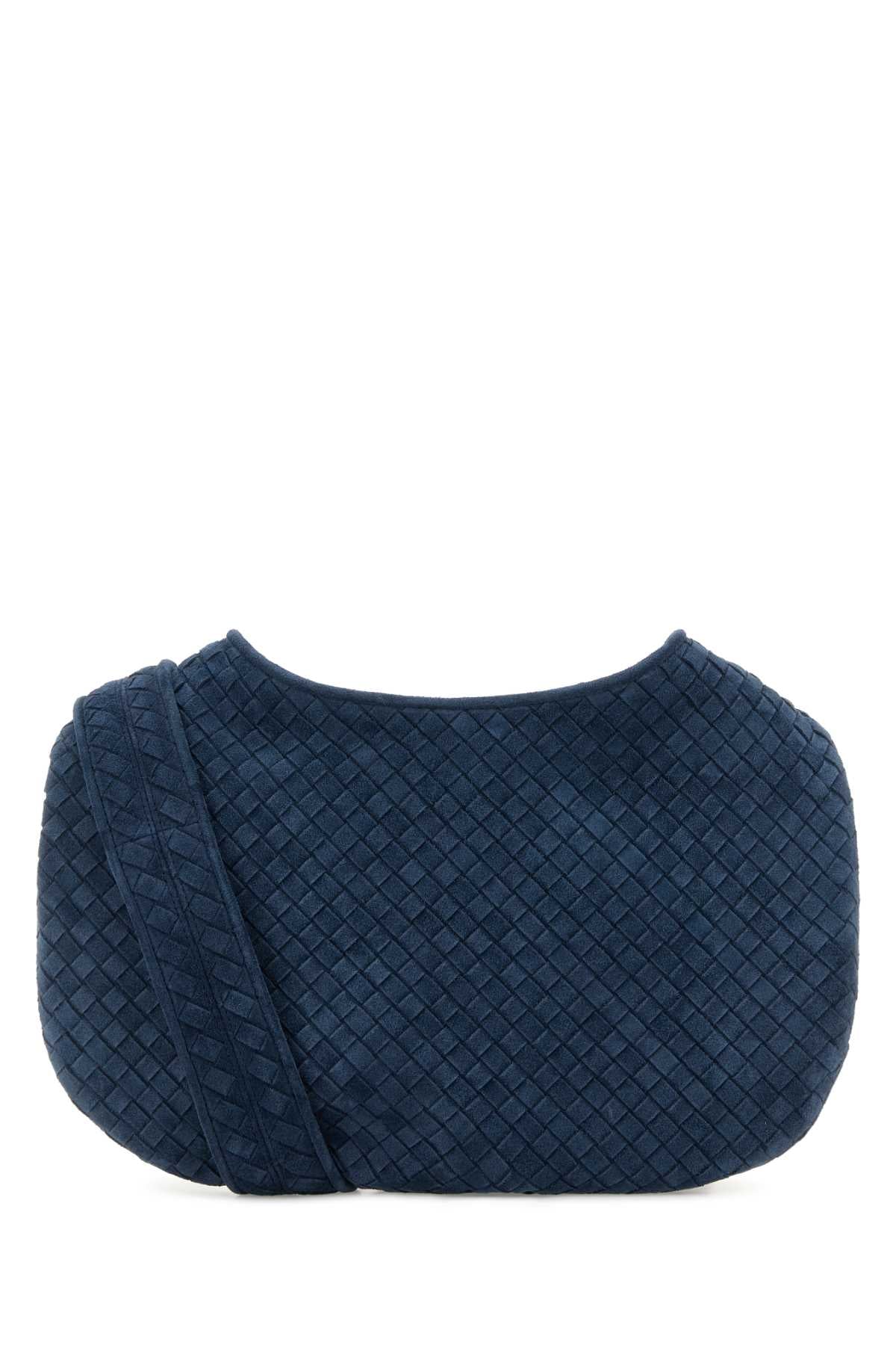Bottega Veneta Men Navy Blue Suede Crossbody Bag BOTTEGA VENETA