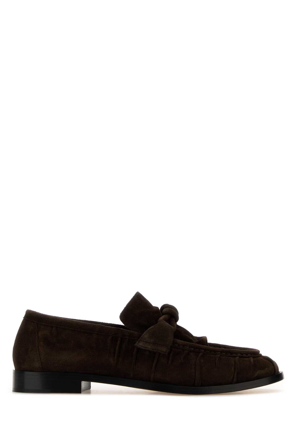 Bottega Veneta Men Dark Brown Suede Astaire Loafers BOTTEGA VENETA