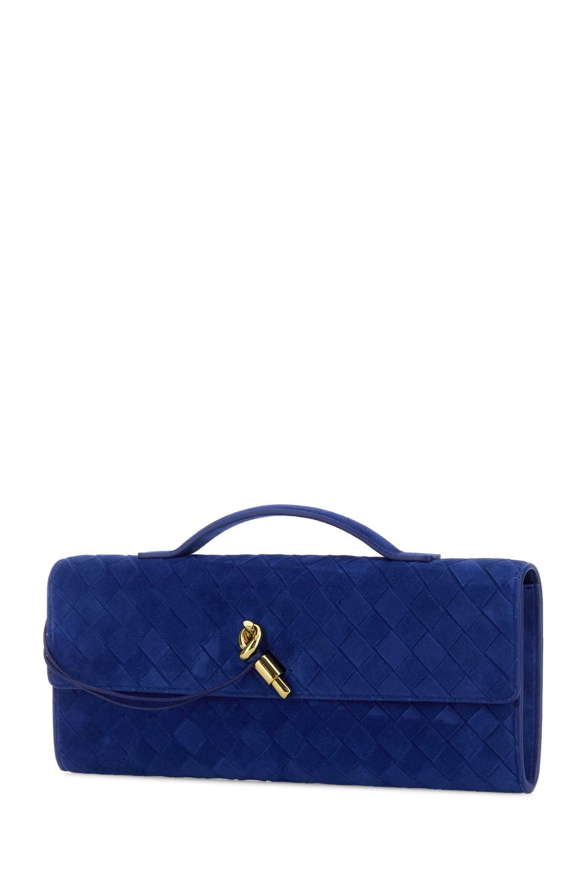 Bottega Veneta Women Blue Suede Andiamo Handbag BOTTEGA VENETA