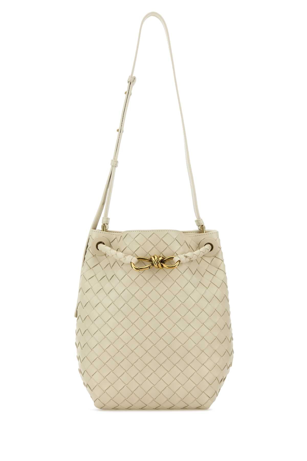 Bottega Veneta Women Ivory Leather Small Andiamo Bucket Bag BOTTEGA VENETA