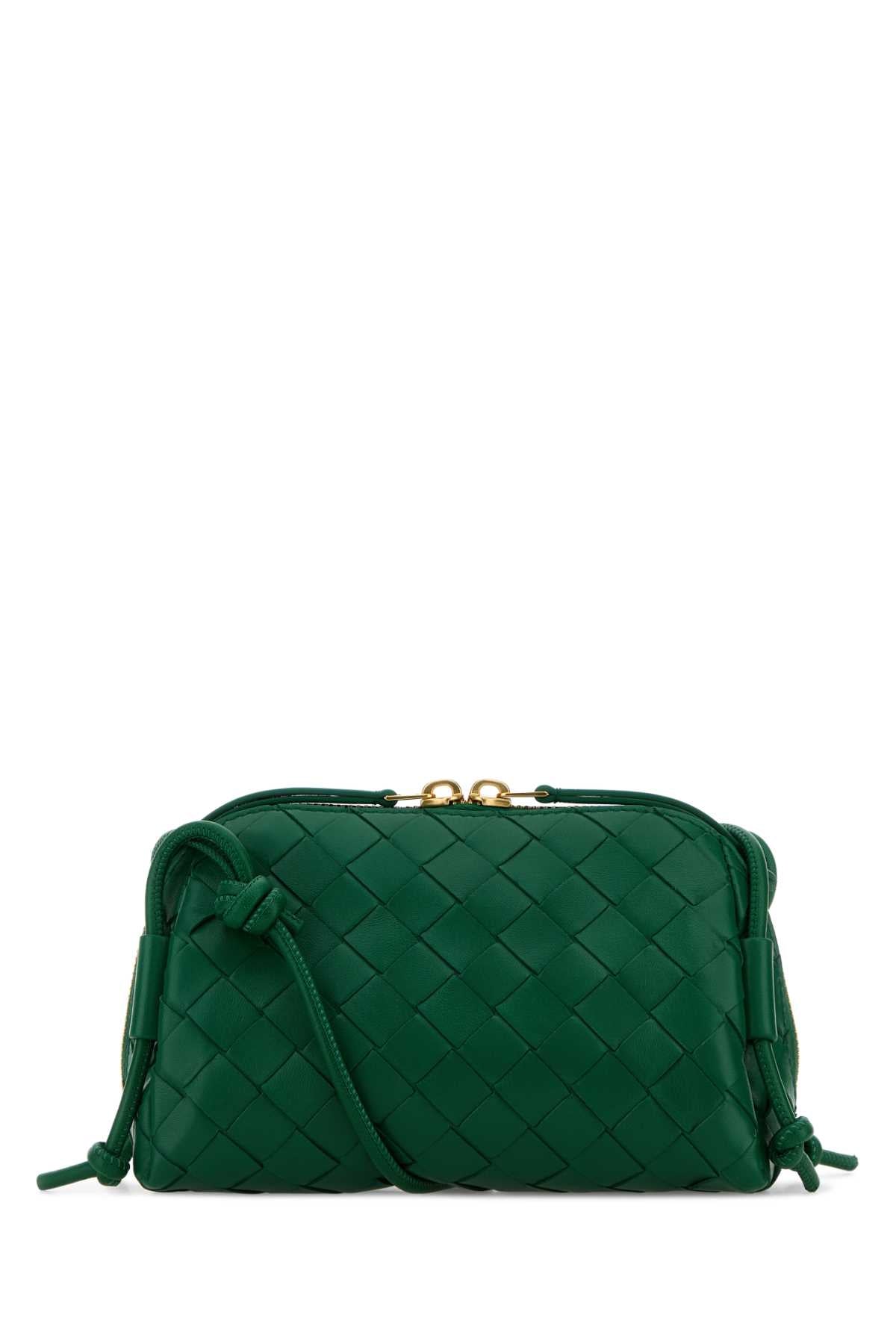 Bottega Veneta Women Grass Green Leather Concert Crossbody Bag BOTTEGA VENETA