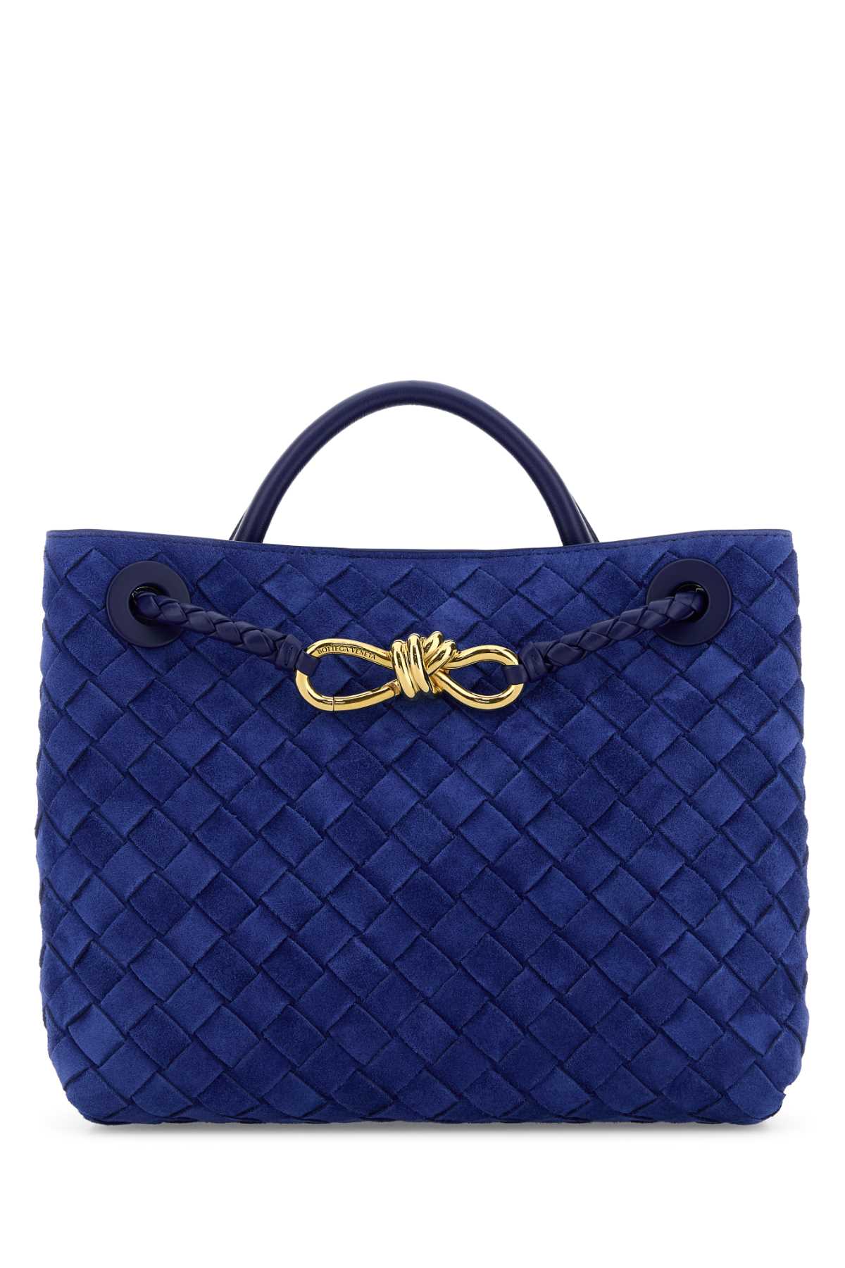 Bottega Veneta Women Blue Suede Small Andiamo Handbag BOTTEGA VENETA