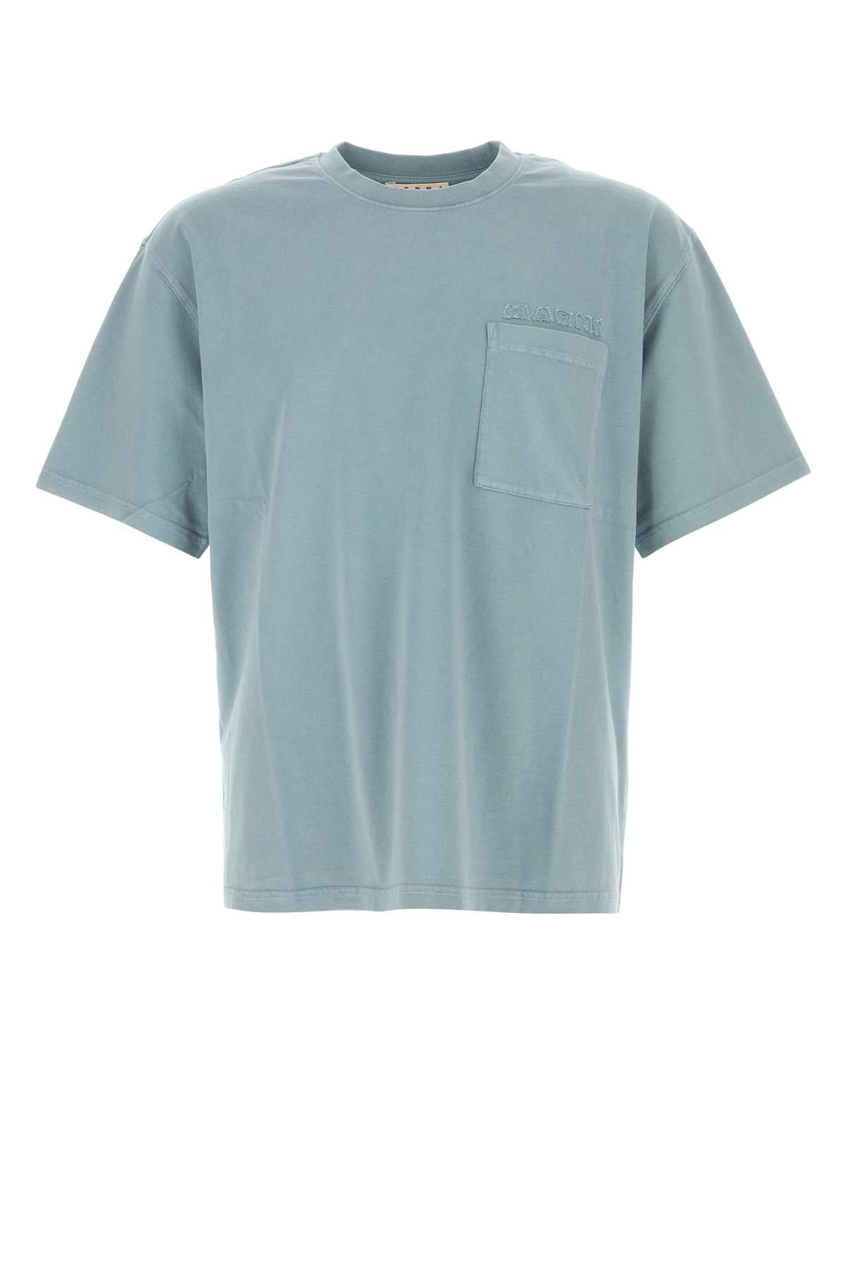 Marni Men Powder Blue Cotton T-Shirt MARNI